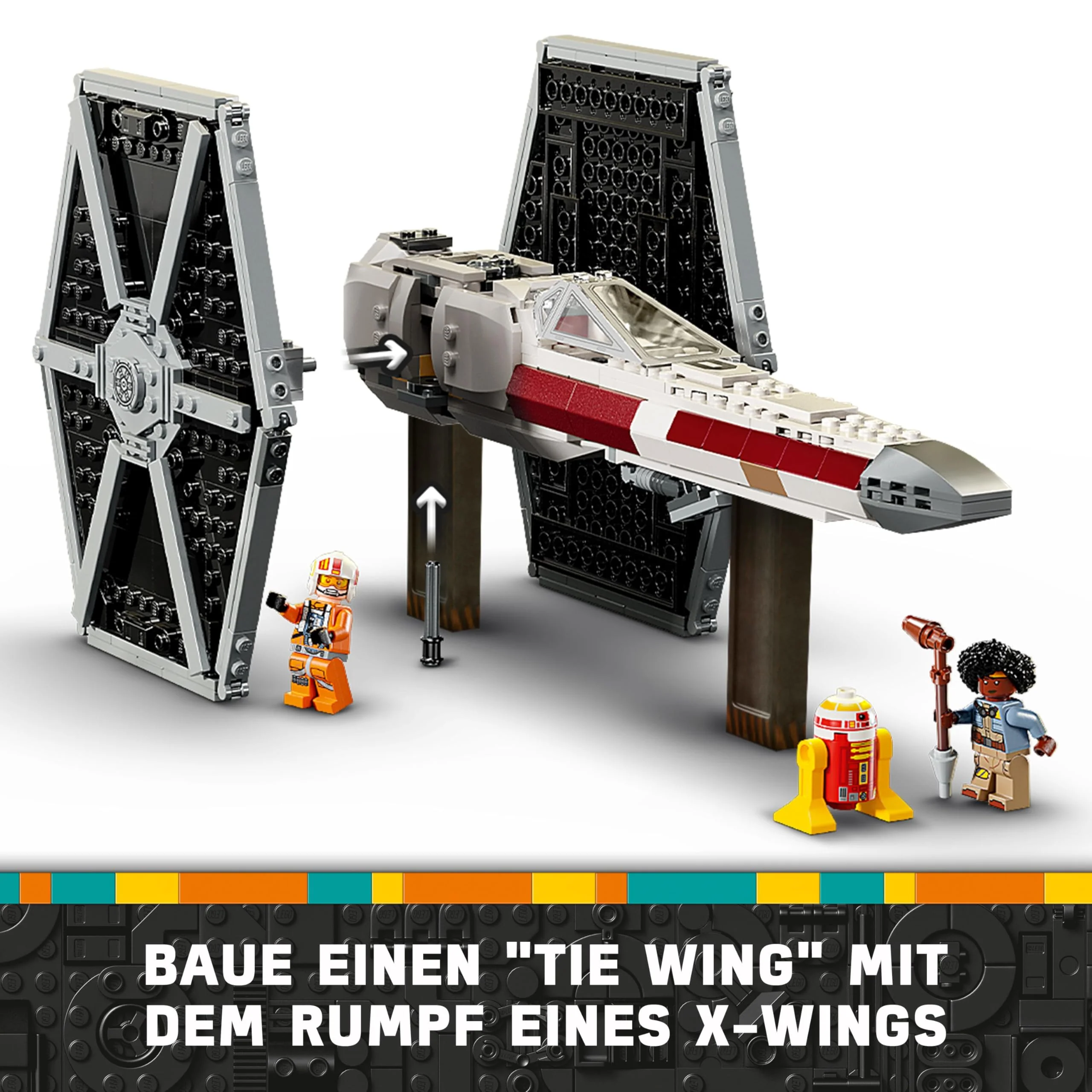 LEGO Star Wars 75393 Mashup aus TIE Fighter & X-Wing– Spielzeug mit 2 Raumschiffen, 4 Minifiguren und Droidenfigur, kreatives Geschenk für Jungs ab 9 Jahren und Fans - Image 10
