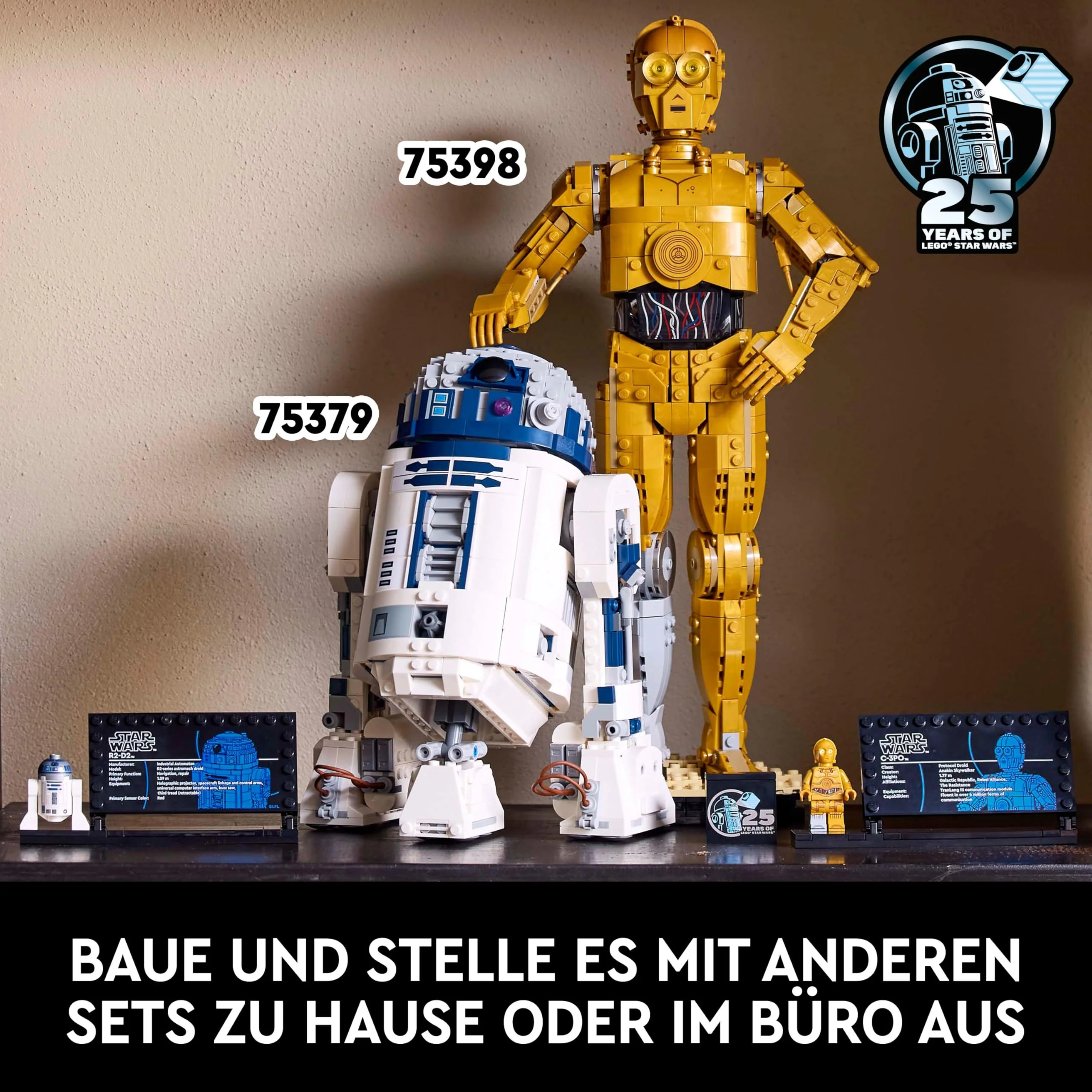 LEGO Star Wars 75398 C-3PO Figur – Sammler Modell für Erwachsene – mit Ständer, Infotafel und Minifigur zum Bauen, Spielen und Ausstellen – Geschenkidee für Fans - Image 7
