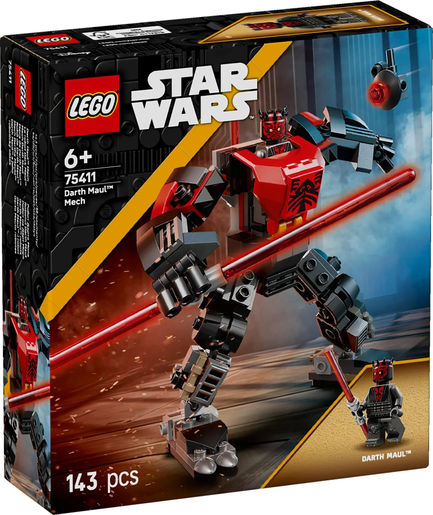 LEGO Star Wars 75411 Darth Maul Mech Bauspielzeug - Spiel- und Ausstellungsfigur mit doppelklingigem roten Lichtschwert und Mini-Figur - Geschenk für Jungen ab 6 Jahren und Fans von The Clone Wars - Image 3