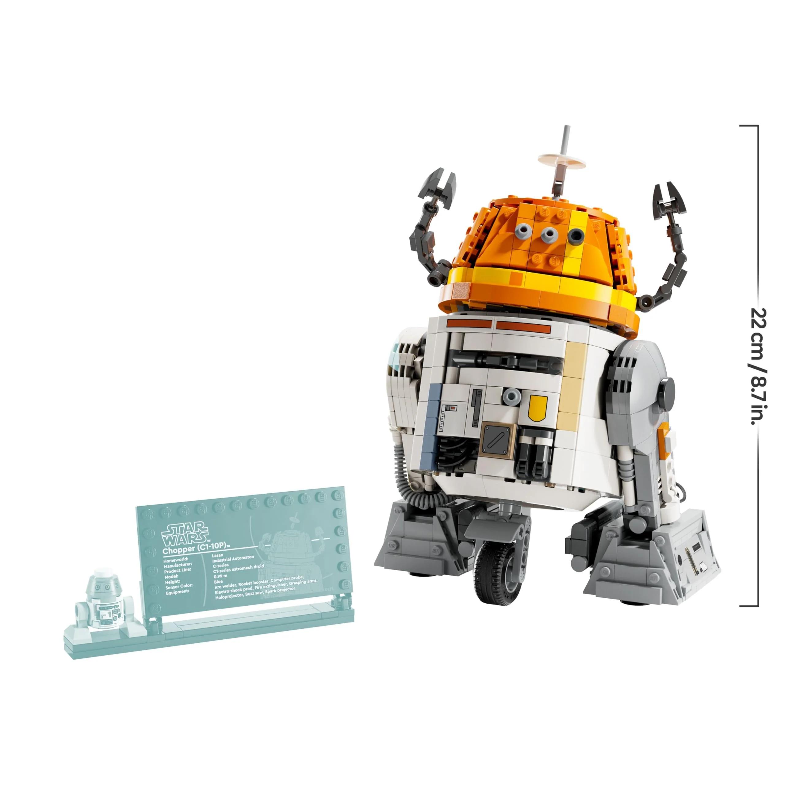 LEGO Star Wars 75416 Ahsoka Astromech-Droide Chopper (C1-10P) Figur - Spielzeug mit beweglichem Kopf, abnehmbaren Armen und Mittelrad - Geschenk für Ahsoka-Fans, Jungen und Mädchen ab 10 Jahren - Image 6