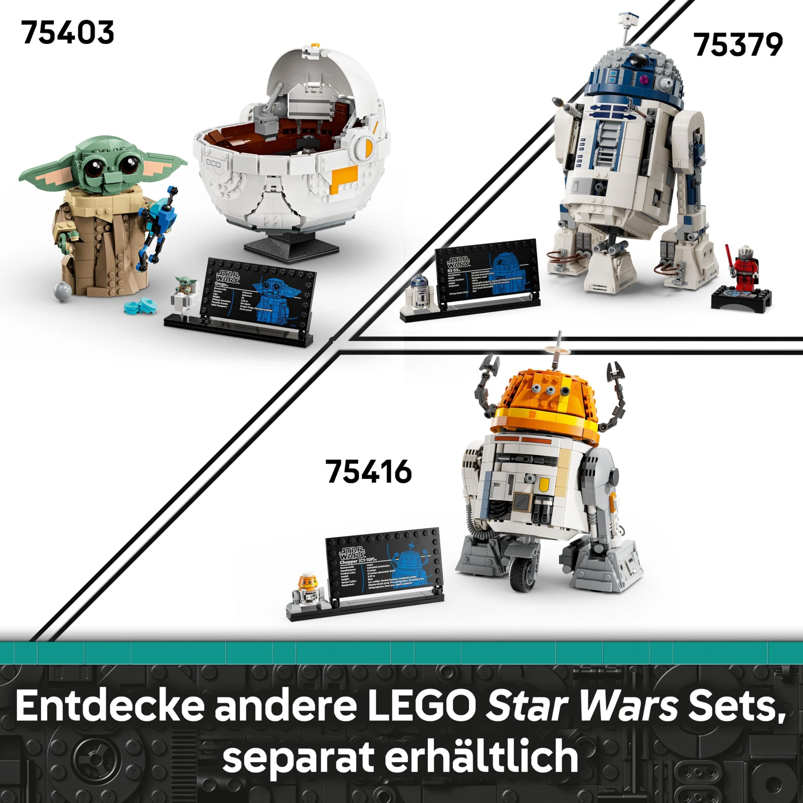 LEGO Star Wars 75416 Ahsoka Astromech-Droide Chopper (C1-10P) Figur - Spielzeug mit beweglichem Kopf, abnehmbaren Armen und Mittelrad - Geschenk für Ahsoka-Fans, Jungen und Mädchen ab 10 Jahren - Image 7