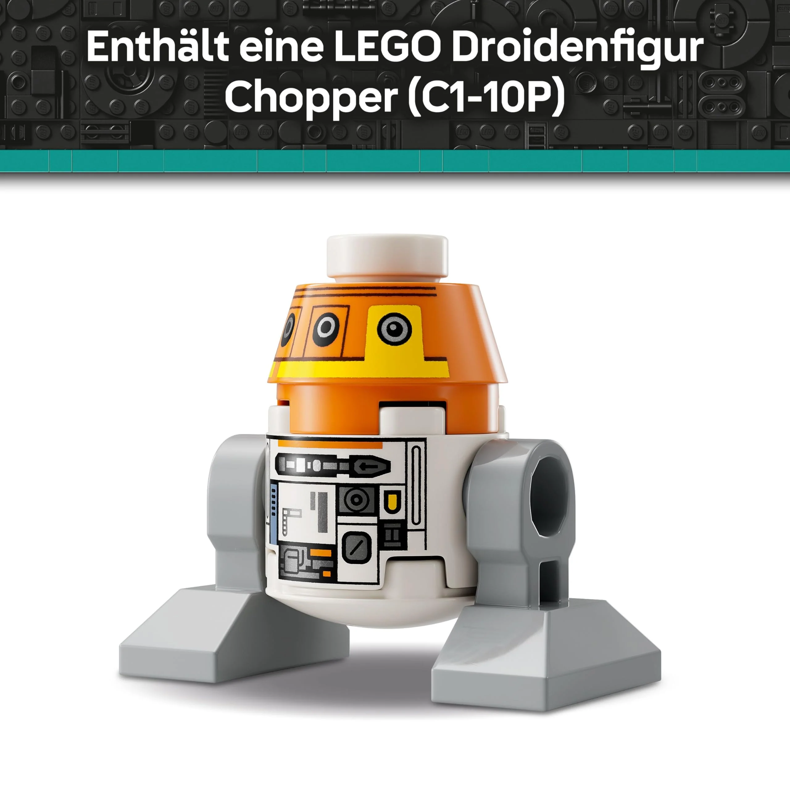 LEGO Star Wars 75416 Ahsoka Astromech-Droide Chopper (C1-10P) Figur - Spielzeug mit beweglichem Kopf, abnehmbaren Armen und Mittelrad - Geschenk für Ahsoka-Fans, Jungen und Mädchen ab 10 Jahren - Image 8