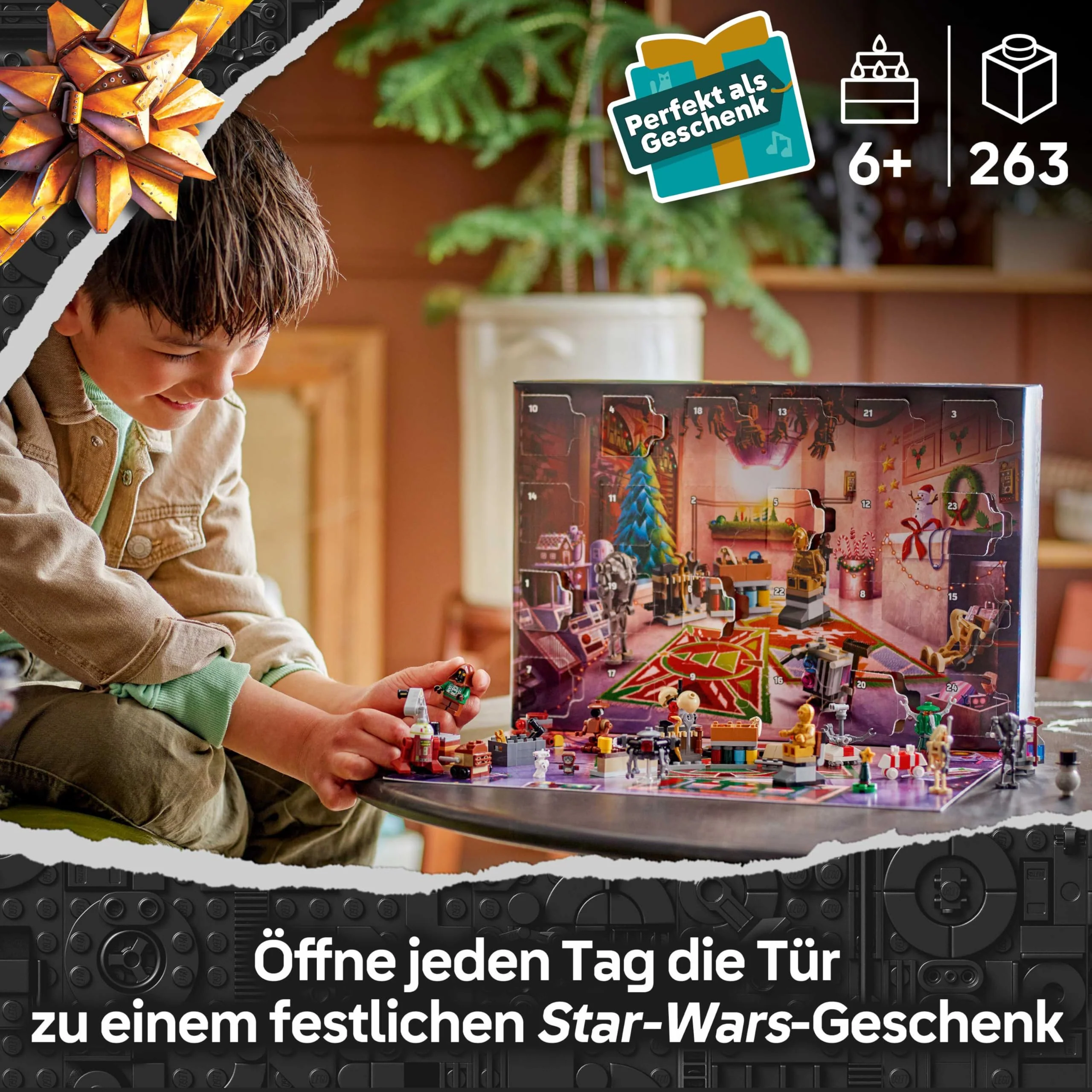 LEGO Star Wars Adventskalender 2025 - Weihnachten Spielzeug mit 24 Überraschungen - 2 Minifiguren & 5 Droidenfiguren - Kinder Spielset - Geschenk für Jungen ab 6 Jahren & Star Wars Fans - 75418 - Image 10