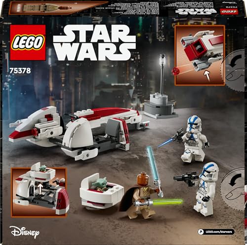 LEGO Star Wars Flucht mit dem BARC Speeder, The Mandalorian Set, Spielzeug-Bike mit Seitenwagen, enthält die Figuren Kelleran Beq und Grogu, Geschenk für Jungen und Mädchen ab 8 Jahren 75378 - Image 2