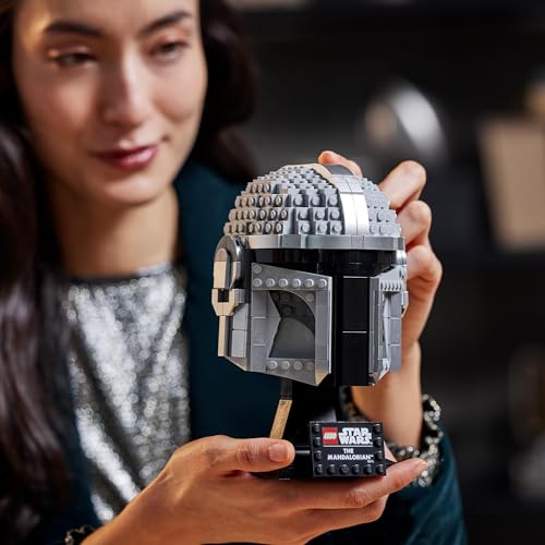 LEGO Star Wars Mandalorianer Helm Modell, Sammlerstück Zimmer-Deko und ein tolles Geschenk für Erwachsene, Bausatz, Männer, Frauen, Mama, Papa, Sammler-Geschenkidee 75328 - Image 4