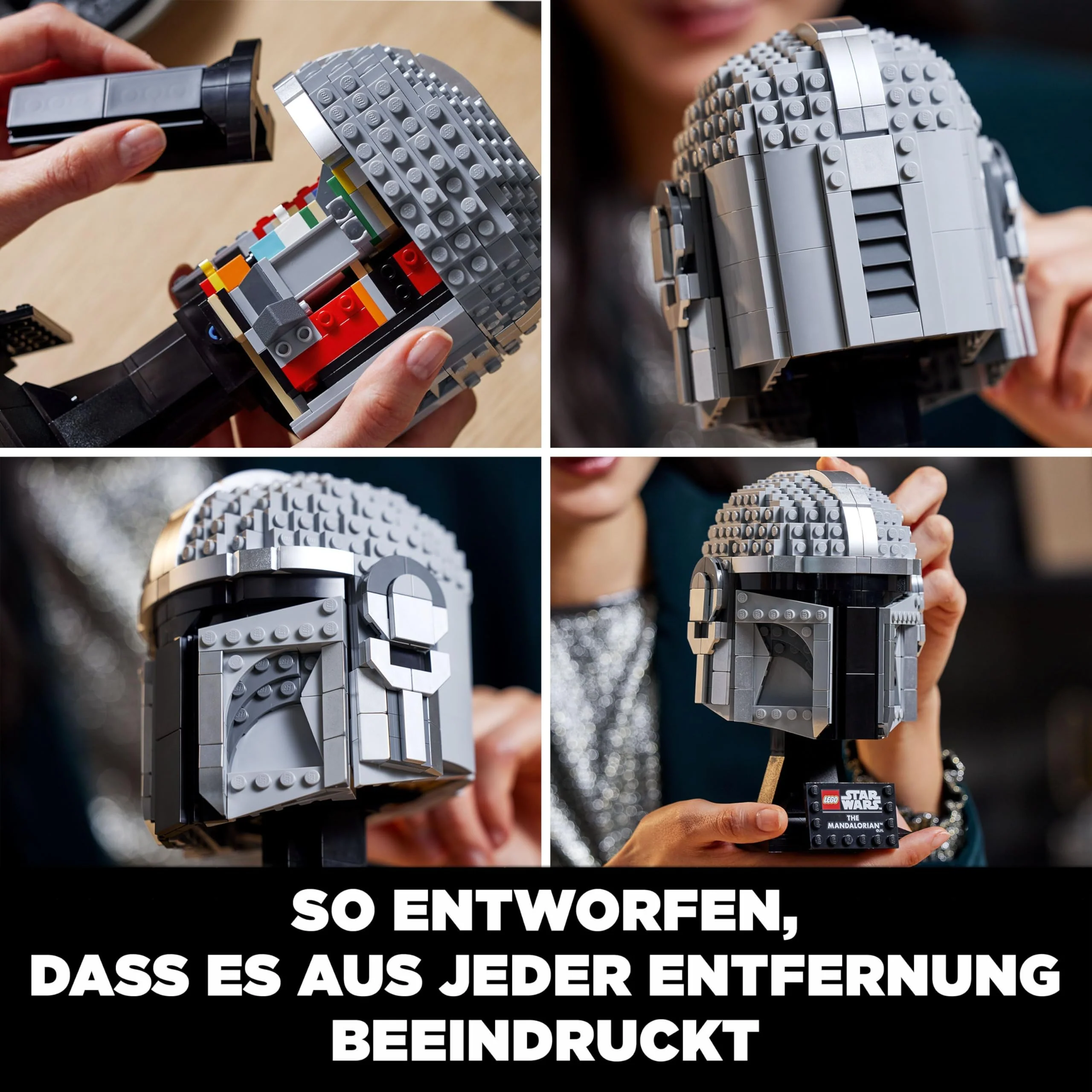 LEGO Star Wars Mandalorianer Helm Modell, Sammlerstück Zimmer-Deko und ein tolles Geschenk für Erwachsene, Bausatz, Männer, Frauen, Mama, Papa, Sammler-Geschenkidee 75328 - Image 9