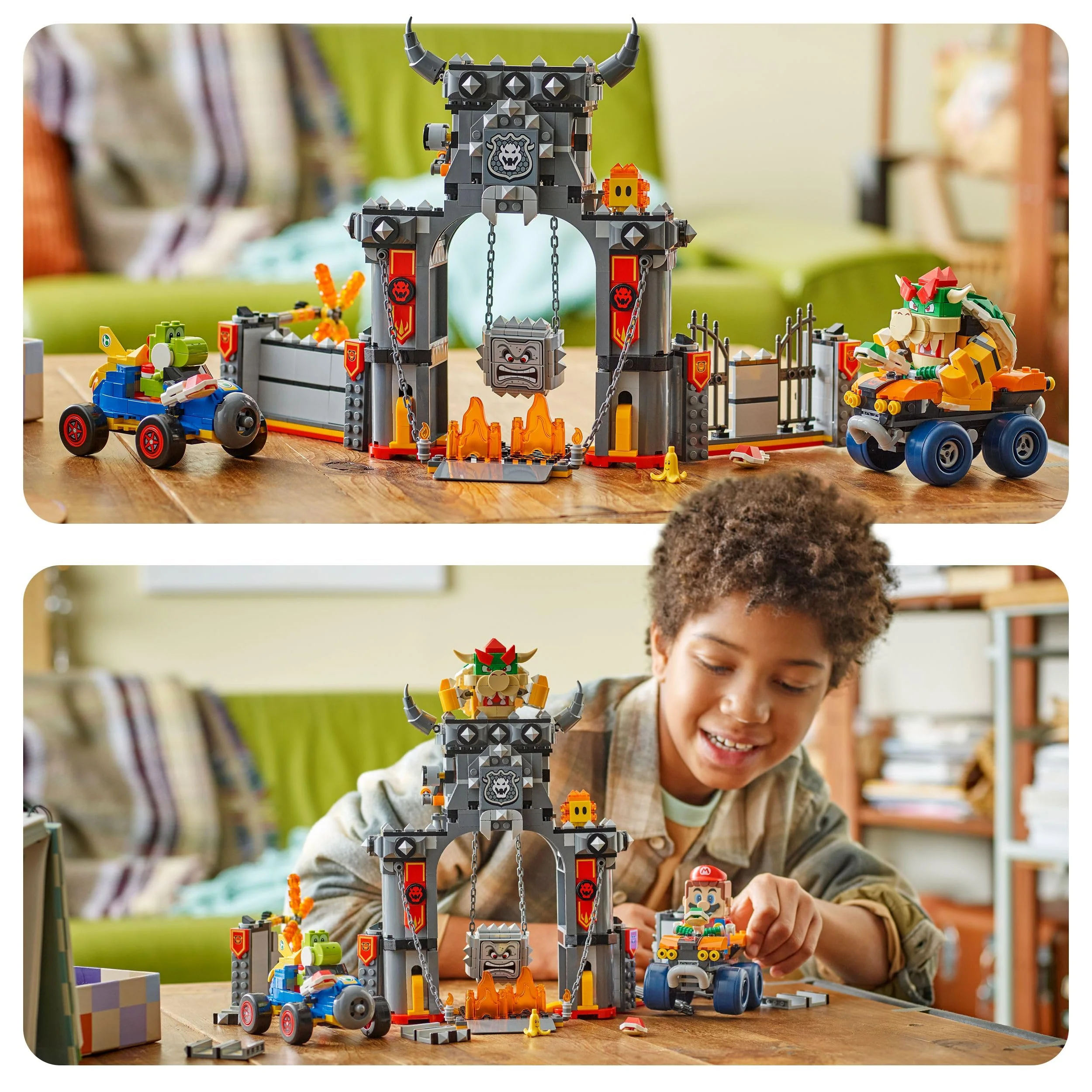 LEGO Super Mario: Mario Kart - Bowsers Schloss - Interaktives Spielzeug mit 2 Autos & 4 Figuren mit Yoshi - Kreatives Spielset für Kinder - Gamer Geschenk für Jungen & Mädchen ab 9 Jahren - 72039 - Image 3