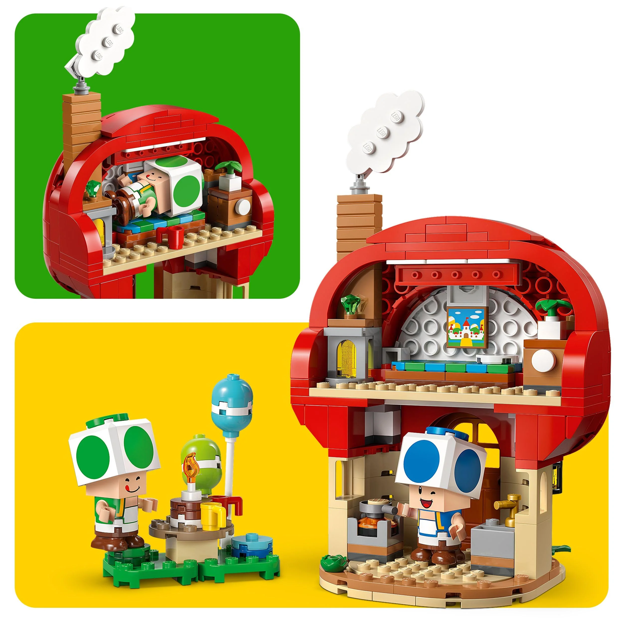 LEGO Super Mario Party bei Toads Haus - Interaktives Set mit 2 Figuren, Küche, Schlafzimmer & Picknicktisch - Kinder Spielset zum Bauen - Gamer Geschenk für Jungen & Mädchen ab 7 Jahren - 72041 - Image 5
