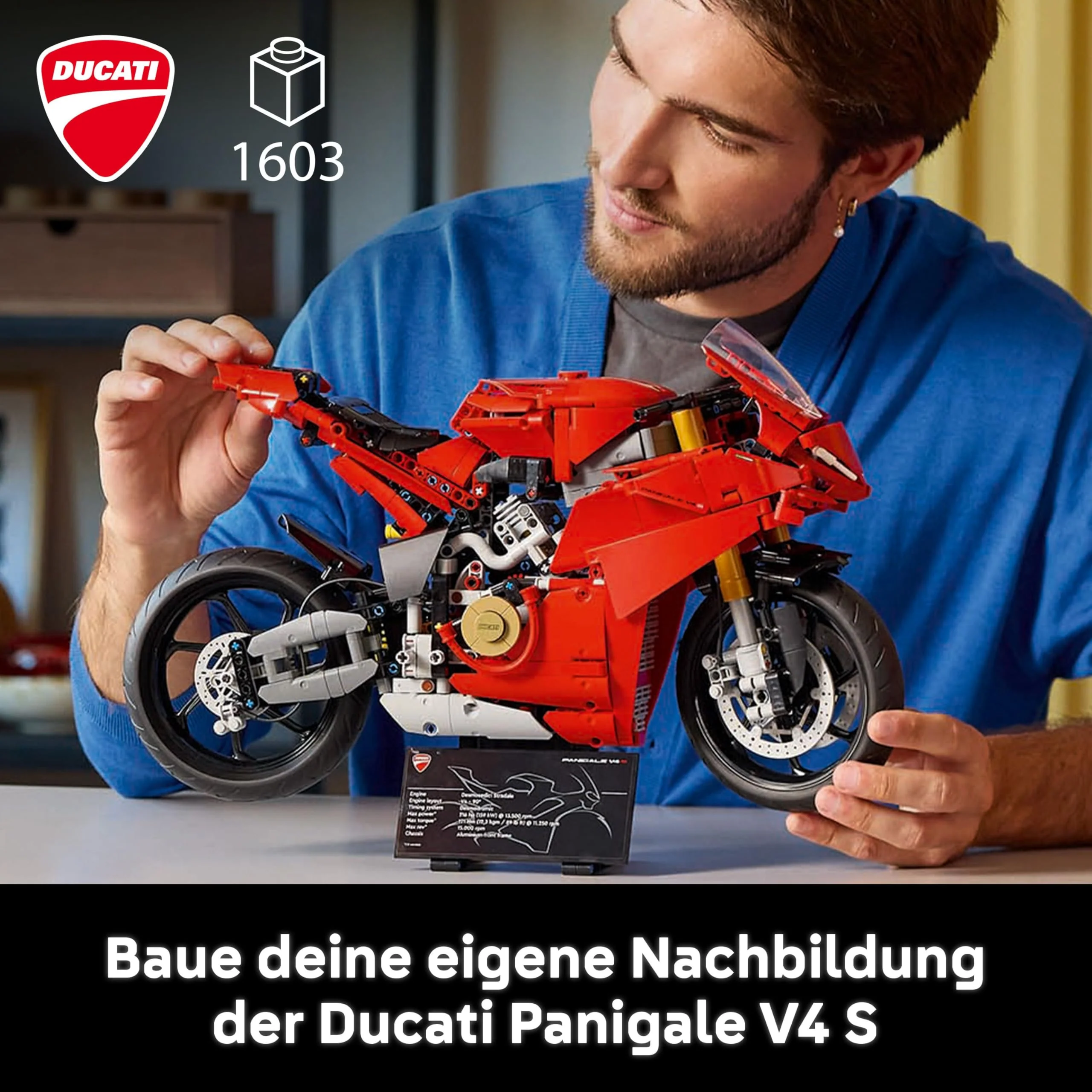 LEGO Technic Ducati Panigale V4 S Motorrad, baubares Motorradmodell, Bausets für Erwachsene, Männer und Frauen, ab 18 Jahren, Geschenkidee für Fans von Ducati und Motorrädern 42202 - Image 12