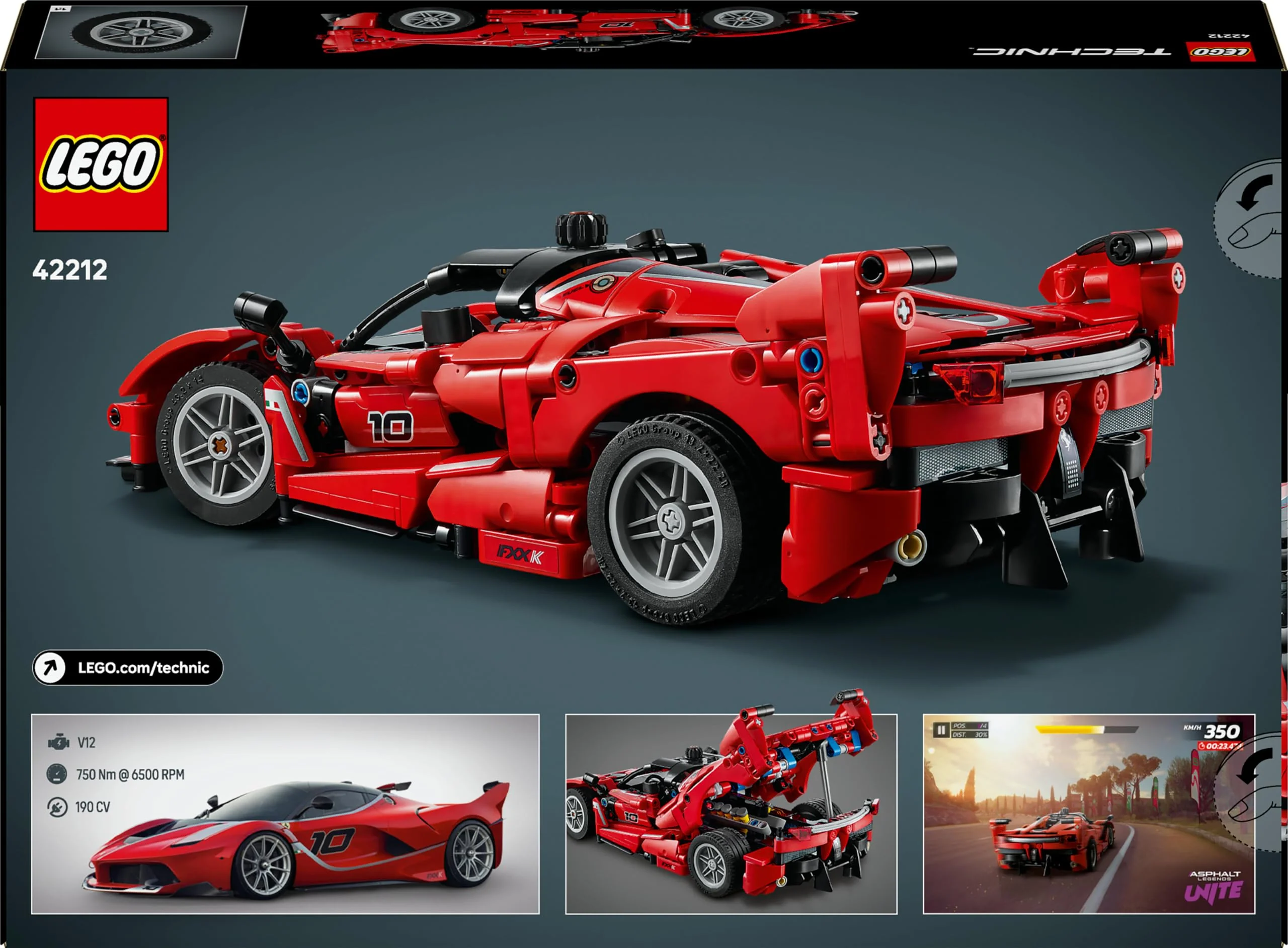 LEGO Technic Ferrari FXX K Rennwagen Spielzeug – Automodell zum Bauen und Ausstellen mit V12-Motor und beweglichen Kolben – Motorsport Geschenk für Jungen ab 10 Jahren – 42212 - Image 2
