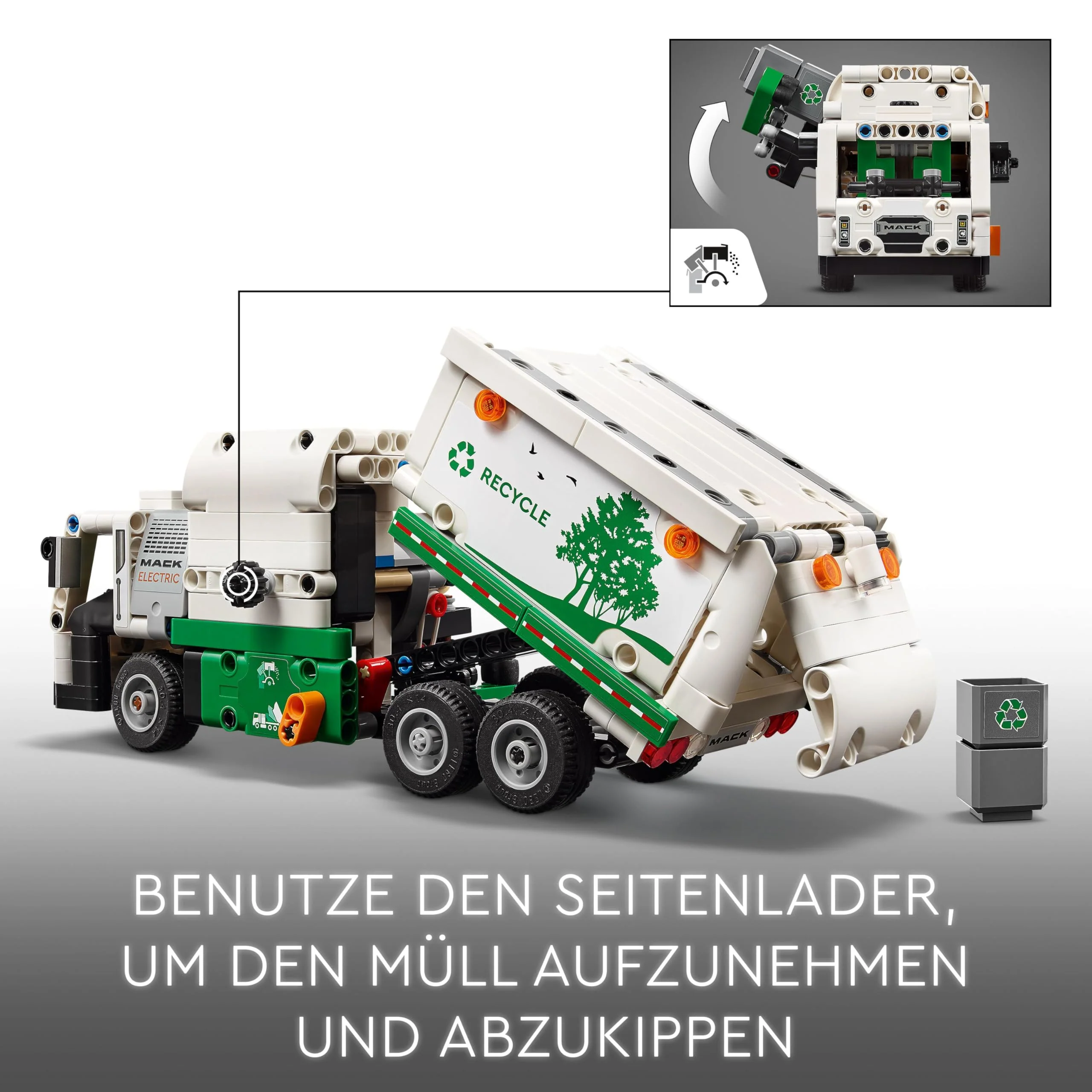 LEGO Technic Mack LR Electric Müllwagen, Müllauto-Modell für Recycling-Rollenspiele, Baubares LKW-Spielzeug für Kinder, Auto-Geschenk für Jungs und Mädchen ab 8 Jahren, die Fahrzeuge lieben 42167 - Image 10