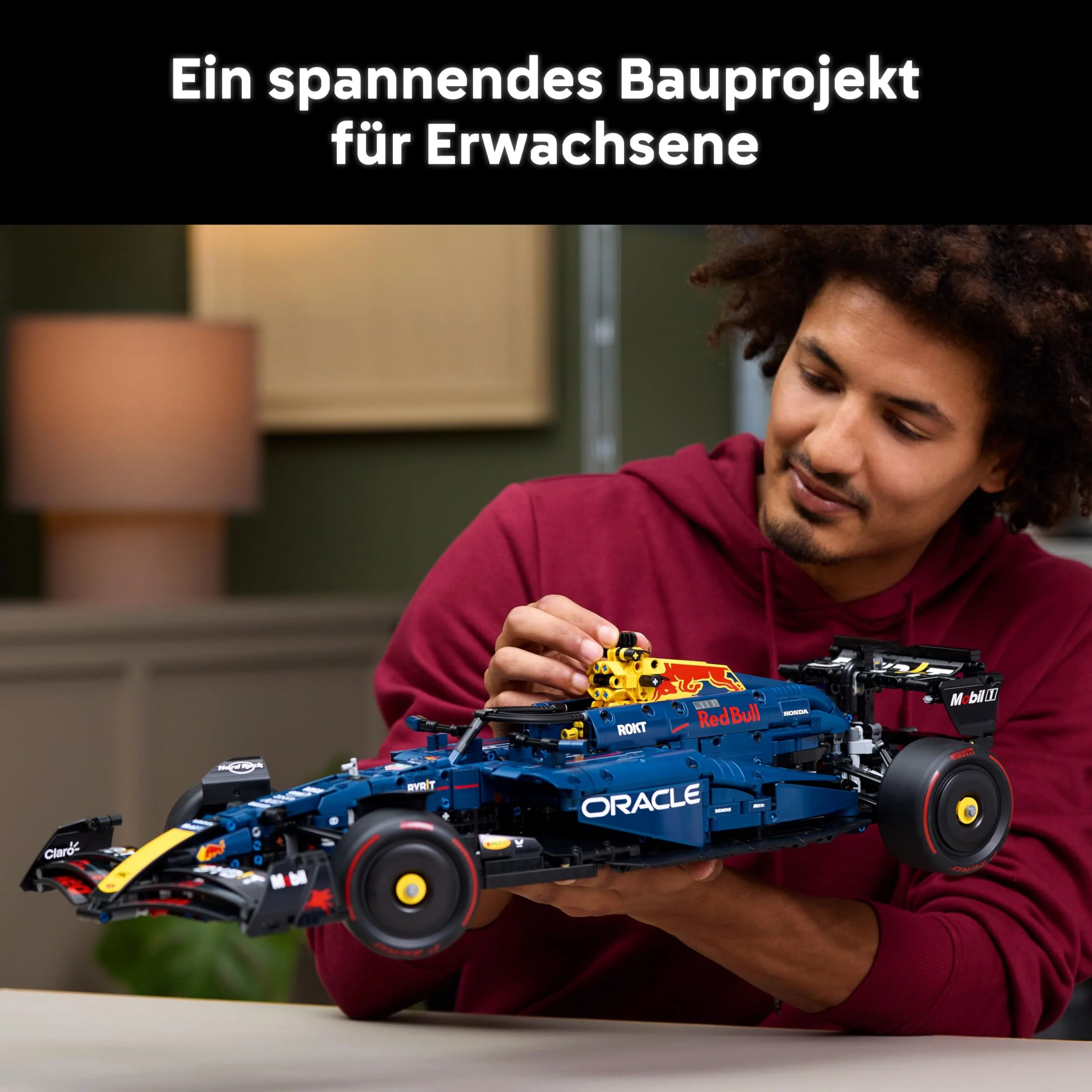 LEGO Technic Oracle Red Bull Racing RB20 F1 Car Model Kit - Collectible Formula 1 Building Set with 1:8 Scale V6 Engine, Gear Box, Steering & DRS - Gift Idea for Adult & Teenage Racing Fans - 42206 - Image 10