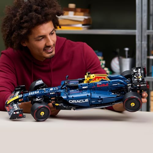LEGO Technic Oracle Red Bull Racing RB20 F1 Car Model Kit - Collectible Formula 1 Building Set with 1:8 Scale V6 Engine, Gear Box, Steering & DRS - Gift Idea for Adult & Teenage Racing Fans - 42206 - Image 4