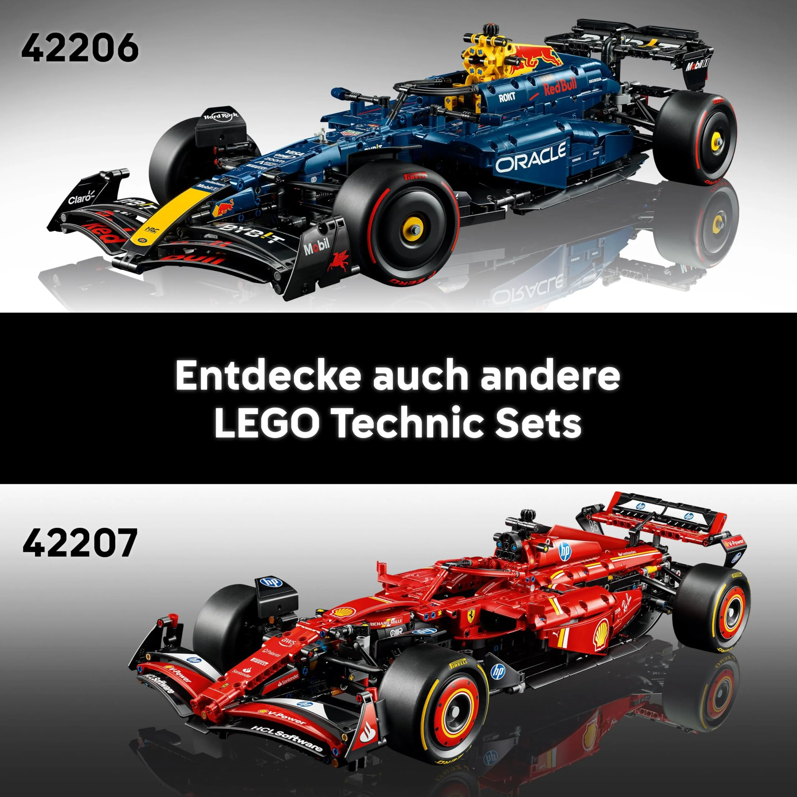 LEGO Technic Oracle Red Bull Racing RB20 F1 Car Model Kit - Collectible Formula 1 Building Set with 1:8 Scale V6 Engine, Gear Box, Steering & DRS - Gift Idea for Adult & Teenage Racing Fans - 42206 - Image 6