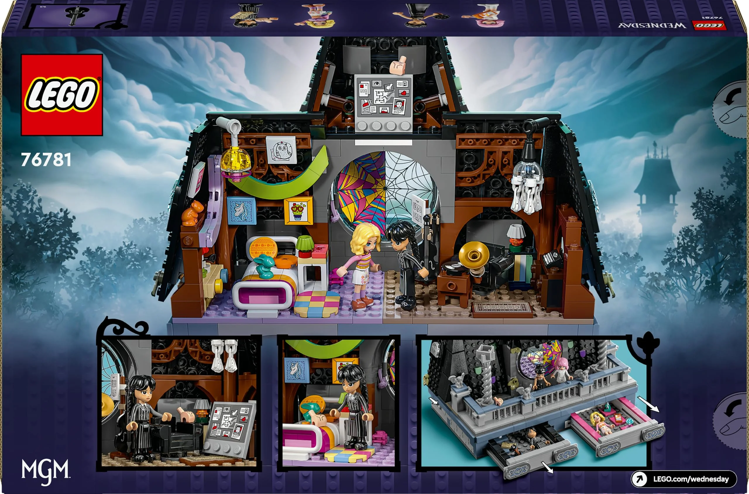LEGO Wednesday: Wednesdays und Enids Zimmer im Studentenwohnheim, Nevermore Academy zum Sammeln und Umgestalten, Sammlerstück mit 4 Spielfiguren, Spielzeug für Mädchen, Jungen und Fans 76781 - Image 2