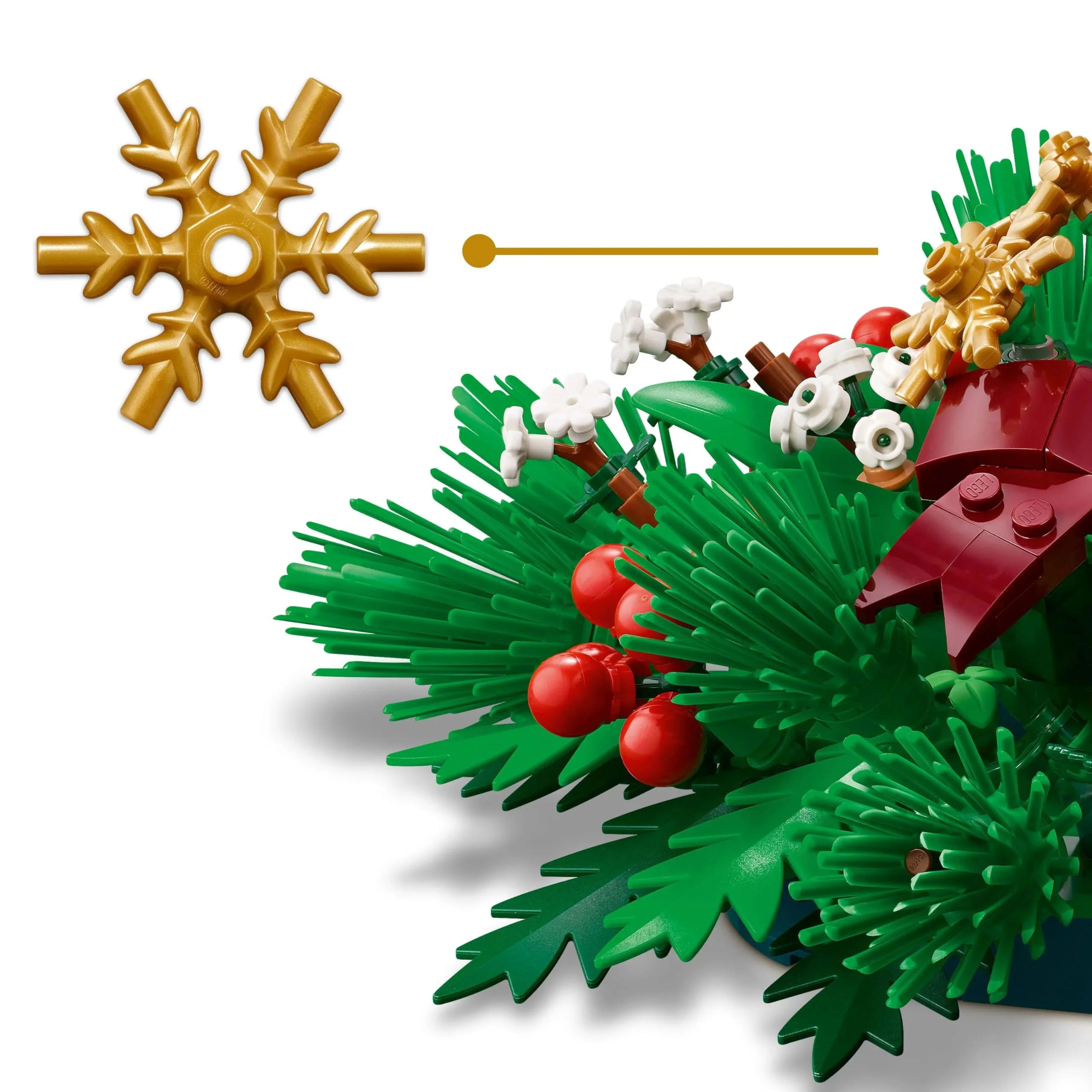 LEGO Weihnachtsgesteck - Spielzeug für Jungen und Mädchen - Modellbau mit roten Beeren, goldenen Sternen und grünem Laub- Geschenk für Kinder & Teenager ab 12 Jahren- 40743 - Image 5