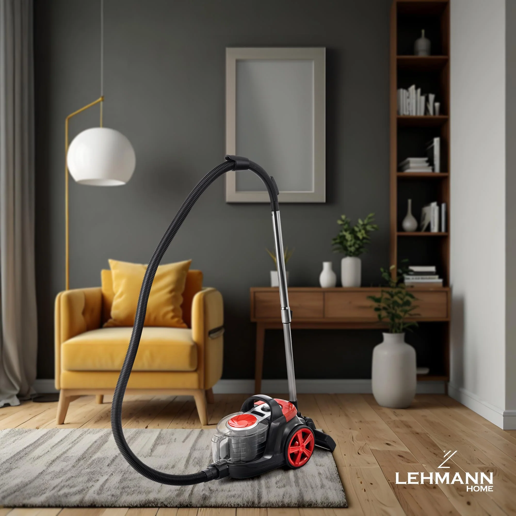 LEHMANN Zyklon Staubsauger ohne Beutel 4000 Watt, Hoher Saugkraft, HEPA Filter für Allergiker, 2,5 L Staubbehälter, Satz von Staubsaugerdüsen und Turbobürste, Kompakt und Leicht - Image 2