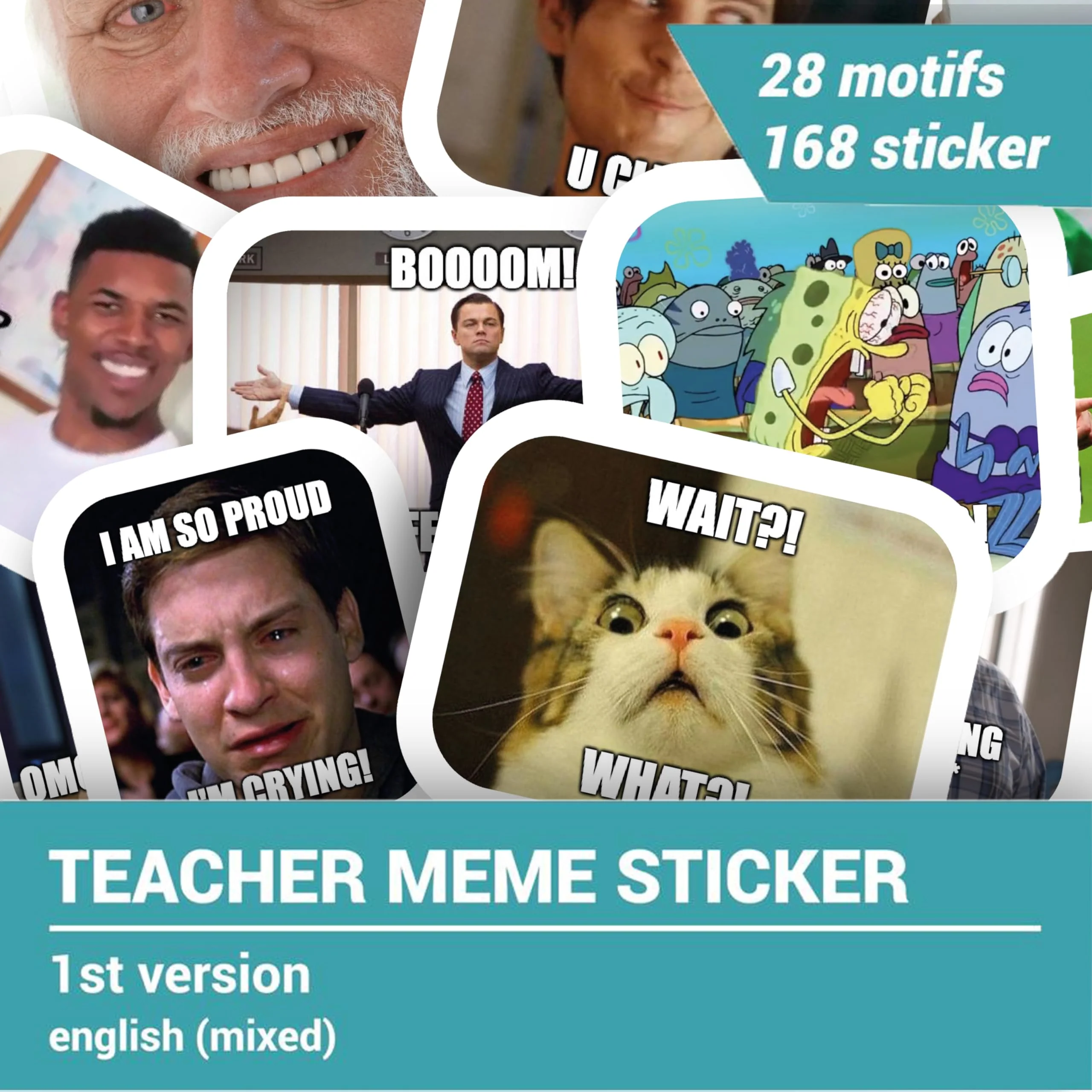Lehrer Meme Sticker/Aufkleber 168 STK. / 28 Motive/Lehrermemes für Noten, für jedes Alter geeignet - Image 5