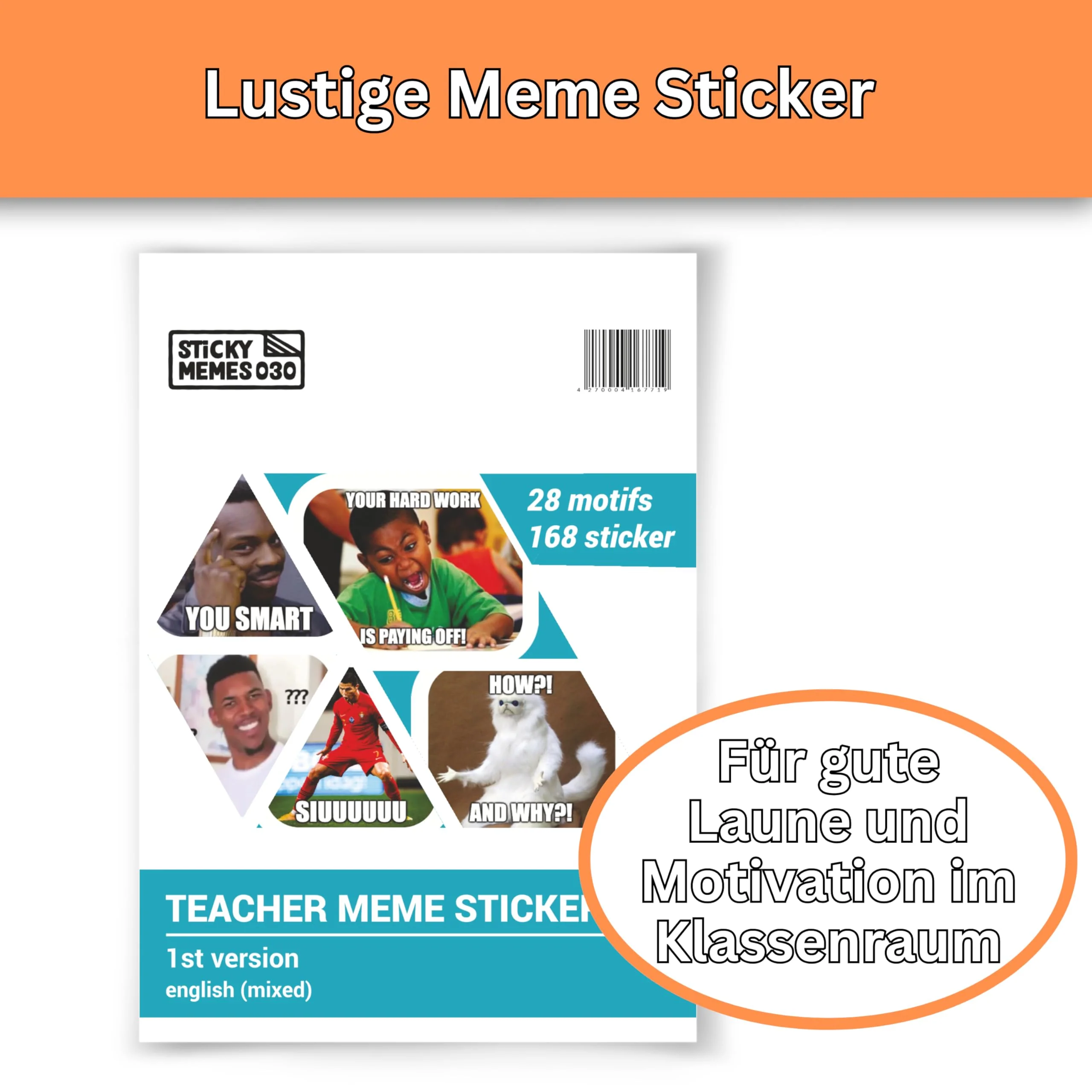 Lehrer Meme Sticker/Aufkleber 168 STK. / 28 Motive/Lehrermemes für Noten, für jedes Alter geeignet - Image 8