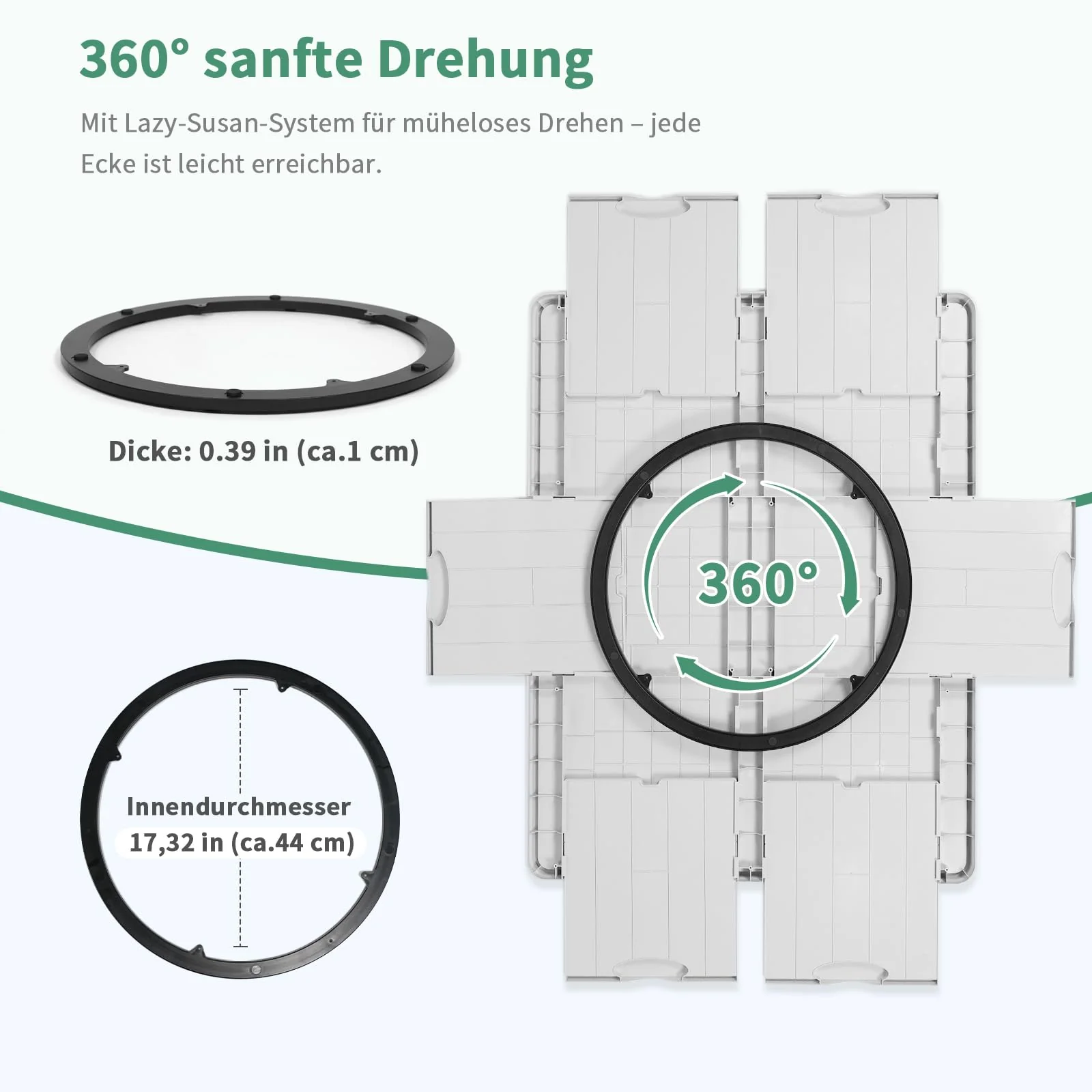 Leichtes 1500-Teile Drehbares Puzzlebrett mit 6 Schubladen & Schutzabdeckung, 360° Lazy-Susan-Design, 87x67 cm Tragbarer Puzzletisch für Erwachsene, Geschenk für Mama - Image 6