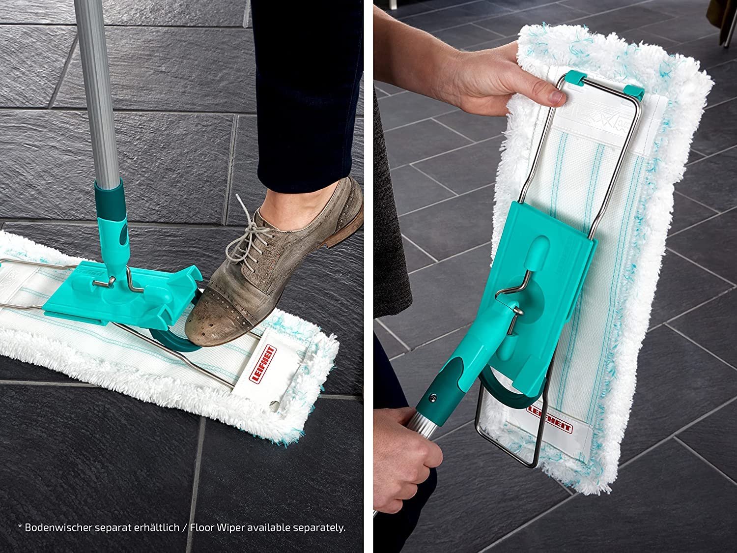 Leifheit 2er Set Wischbezug Profi XL micro duo, für alle Bodenarten, Bodenwischer Ersatzbezug für ideale Schmutzaufnahme dank 2-Faser-System, Mikrofaser Putzlappen ideal für Fliesen und Laminat - Image 6