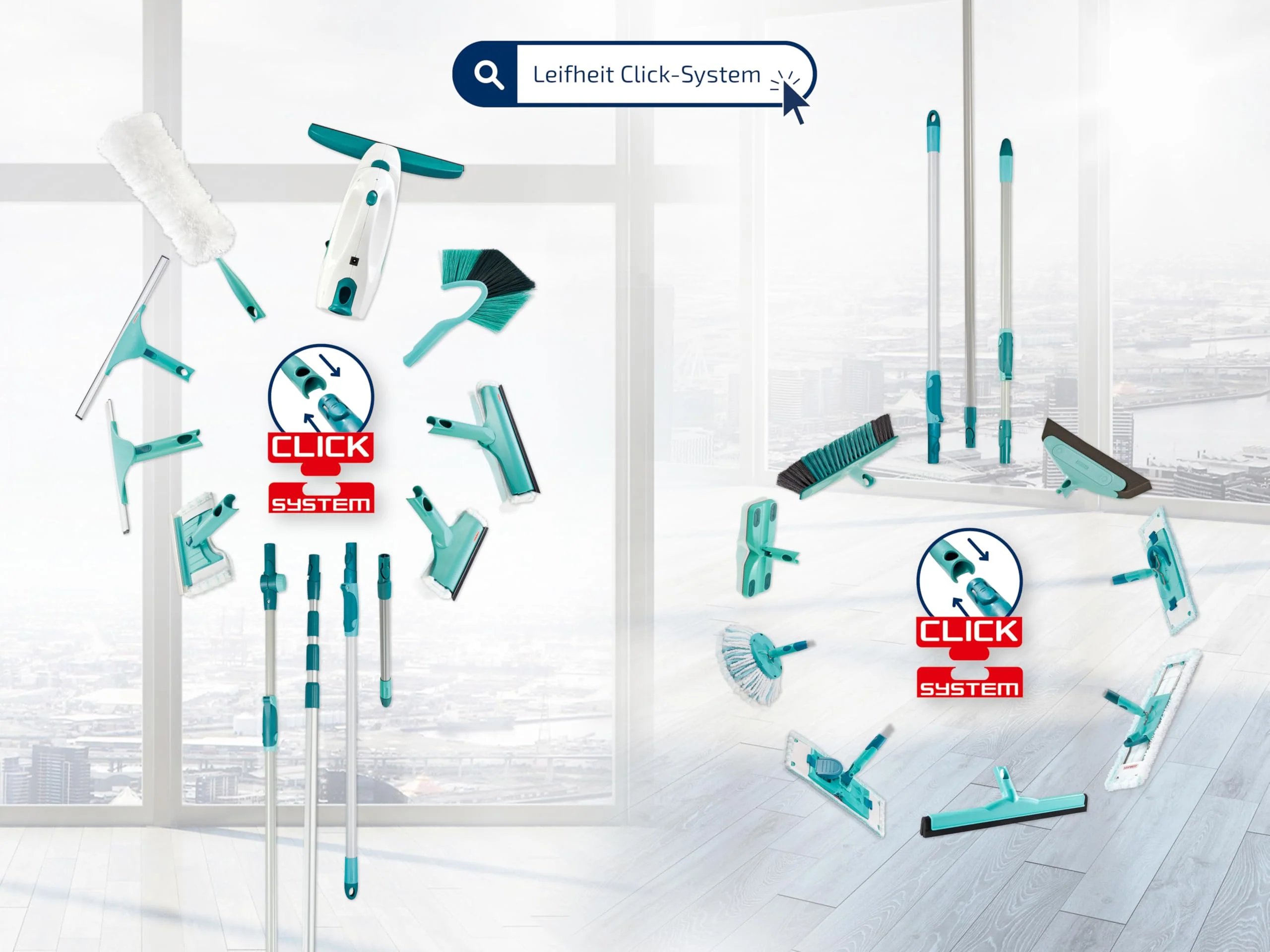 Leifheit Allround Besen Xtra Clean 40 cm mit X-Borsten, Kehrbesen mit Borsten aus Kunststofffaser, Besen mit schräger Stielanbindung, Besenkopf ohne Stiel, Kehrer mit Click-System - Image 3