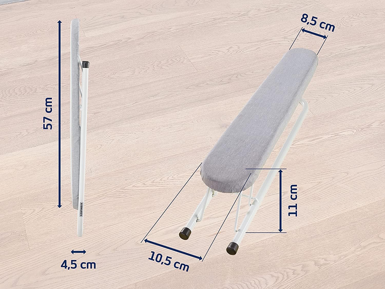 Leifheit Ärmelbrett zum idealen Bügeln von Hemden- oder Blusenärmeln, zusammenklappbares und platzsparendes Ärmelbügelbrett dank integriertem Klappmechanismus, Fläche Bügelbrett 57 cm x 8,5 cm - Image 4