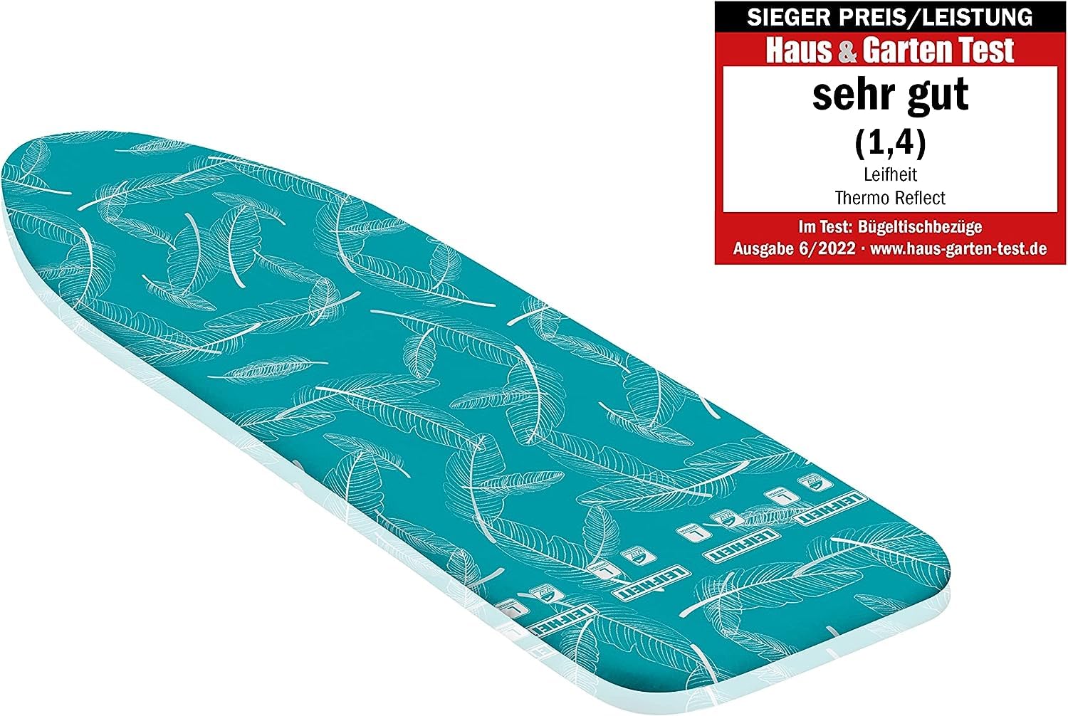 Leifheit Bügelbrettbezug Thermo Reflect Universal, für Bügelflächen bis max. 140 x 45 cm, für Dampfbügeleisen, mit Hitze- und Dampfreflektion für schnelleres Bügeln, mit elastischem Gummizug - Image 5