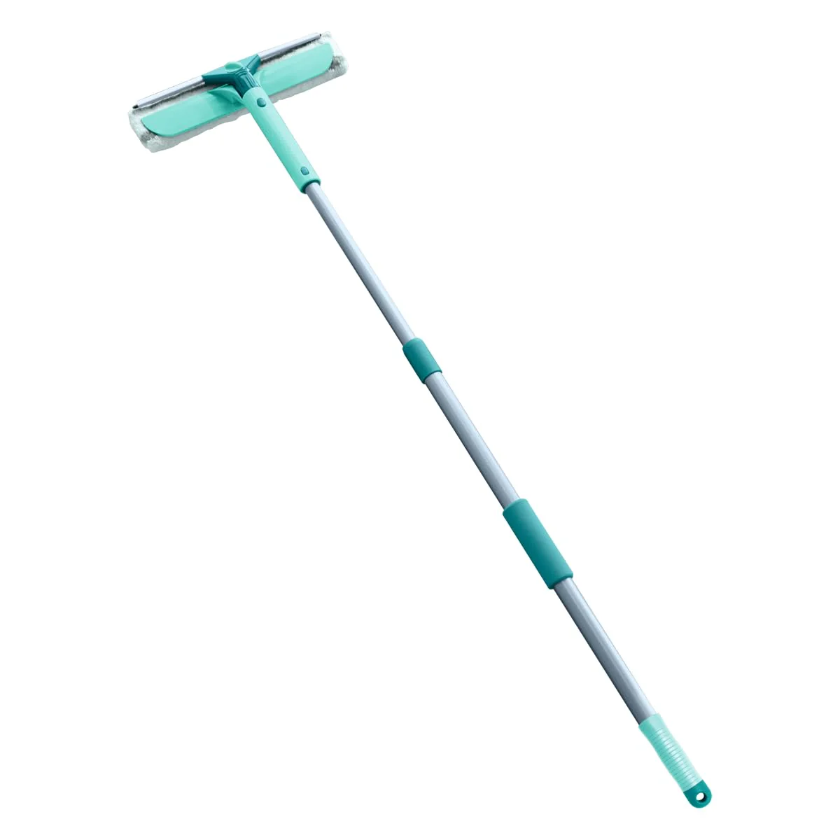 Leifheit Fensterwischer Classic Telescope, 2in1 Fensterreiniger mit Mikrofaserbezug für hartnäckigen Schmutz, ausziehbare Teleskopstange von 90 bis 150 cm, Abzieher für streifenfreie Fenster - Image 3