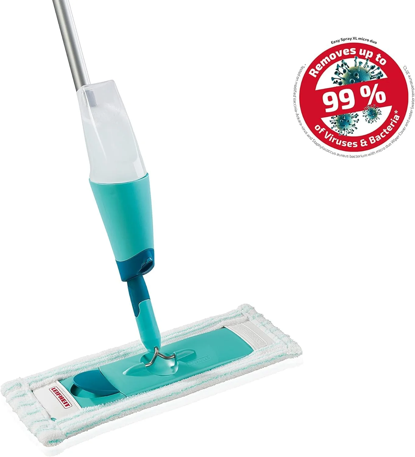 Leifheit Komfort Sprühwischer Easy Spray XL für schnelle Reinigung, Spray Mop mit Sprühdüse, Wischer mit Wassertank und 2-Faser-Wischbezug, Bodenwischer für alle Böden - Image 3