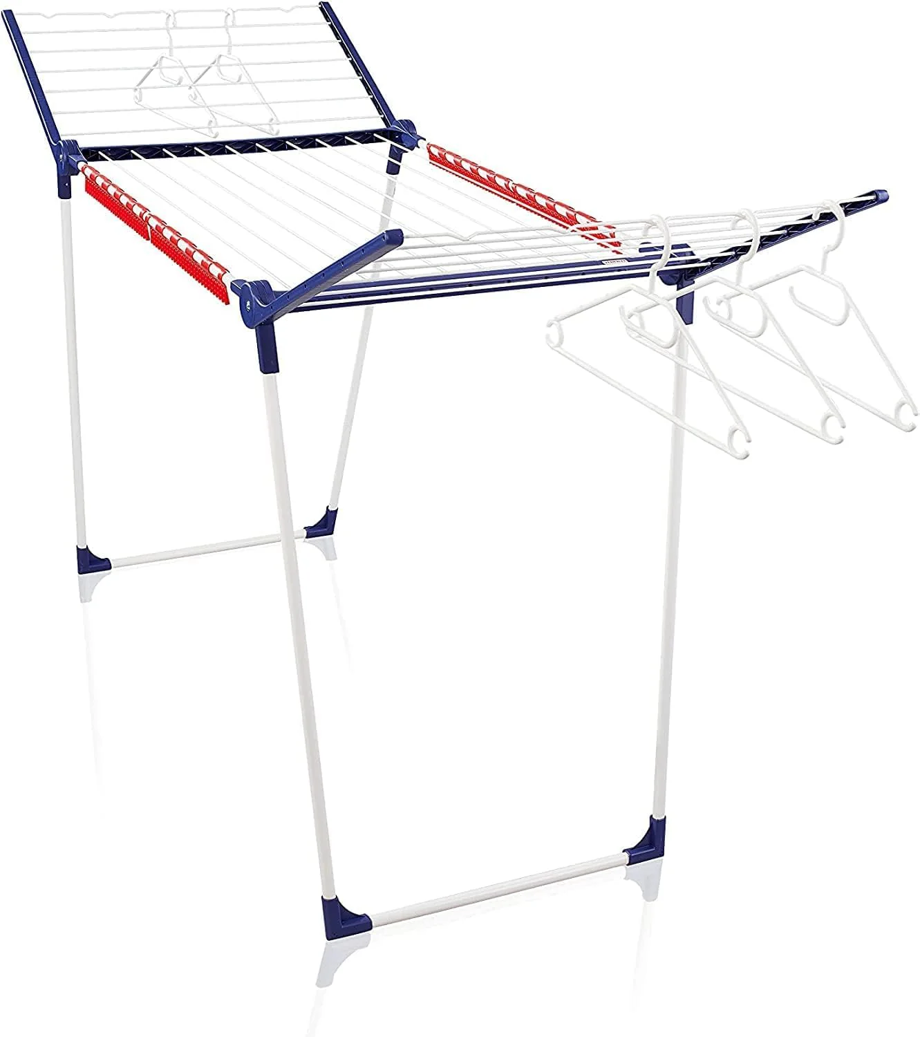 Leifheit Standtrockner Pegasus 200 Solid mit 20m Trockenlänge für 2 Wäscheladungen, Flügelwäschetrockner für lange Wäsche mit 4 Kleinteilehaltern, Kleiderbügelstangen und 5 Bügeln [Amazon Exclusive] - Image 5