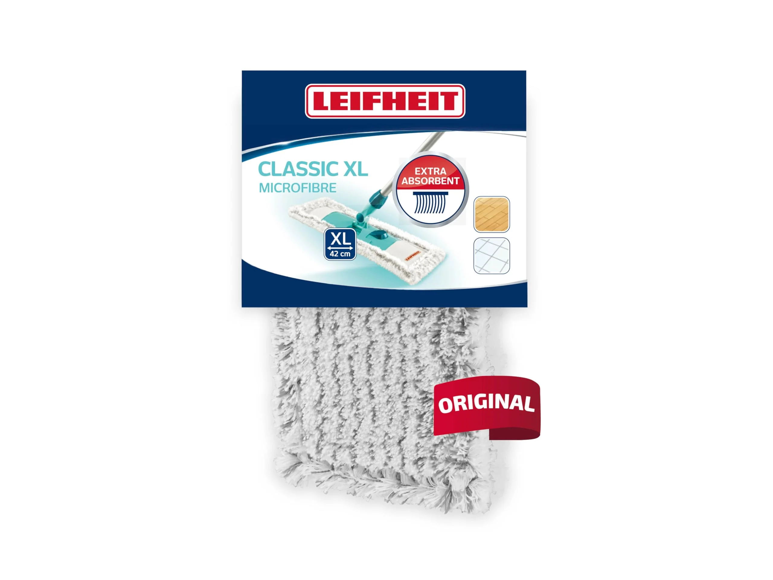 Leifheit Wischbezug Classic aus hochwertiger Microfaser, Bodenwischer Ersatzbezug mit hoher Wasser- und Schmutzaufnahme, waschbarer Wischer Ersatzbezug - Image 4