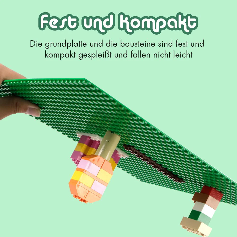 Lekebaby 6 Platten-Set Bauplatte Kompatibel mit Meisten Marken, 25 * 25cm, Grüne Blaue Graue Grundplatte - Image 4