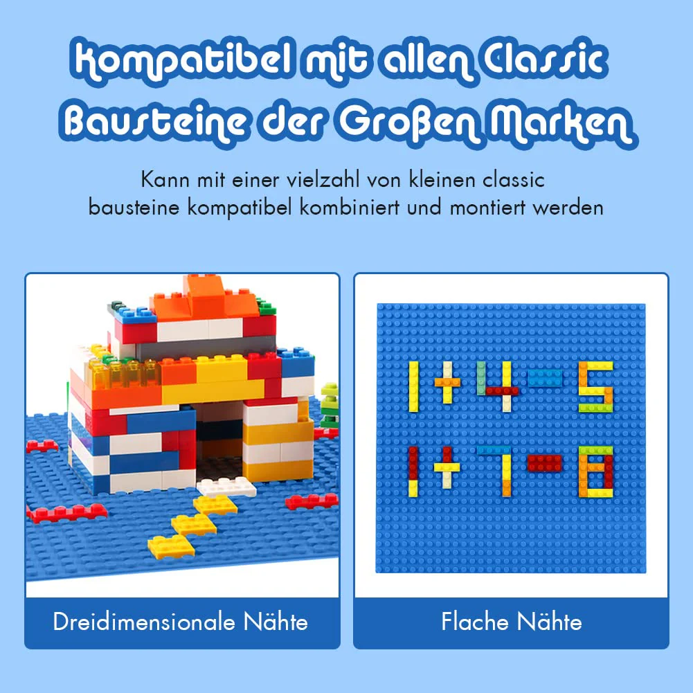 Lekebaby 6 Platten-Set Bauplatte Kompatibel mit Meisten Marken, 25 * 25cm, Grüne Blaue Graue Grundplatte - Image 5