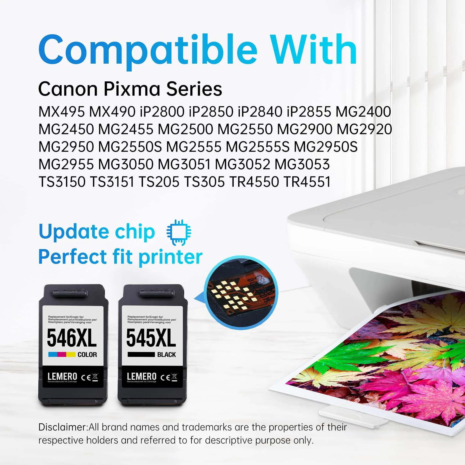 Lemero 545XL 546XL Patronen Kompatibel für Canon Druckerpatronen 545 546 XL Multipack PG-545 CL-546 für Canon Pixma MX495 TS3350 TS3150 TS3151 MG2555s MG2550s MG3050 MG3051 MG2950 TR4551 - Image 5