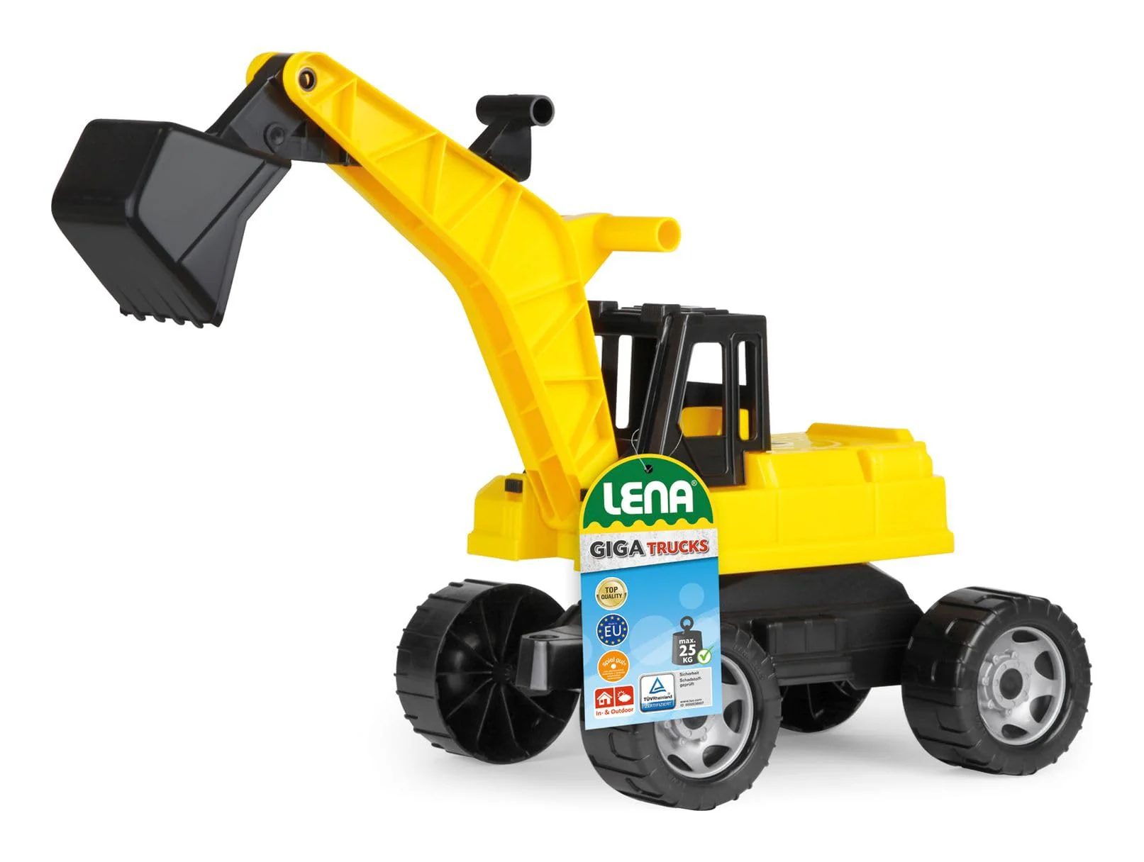 Lena 02017 - Starke Riesen Bagger, Baufahrzeug ca. 80 cm, Giga Trucks Schaufelbagger mit 2 Stahlachsen, großer Spielzeugbagger in gelb und schwarz, Baggerfahrzeug für Kinder ab 3 Jahre - Image 5