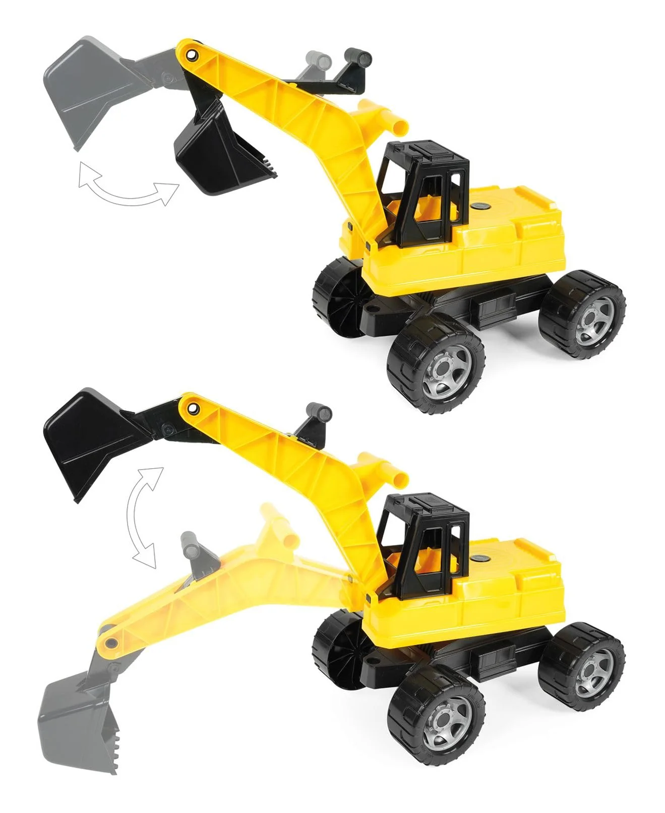 Lena 02017 - Starke Riesen Bagger, Baufahrzeug ca. 80 cm, Giga Trucks Schaufelbagger mit 2 Stahlachsen, großer Spielzeugbagger in gelb und schwarz, Baggerfahrzeug für Kinder ab 3 Jahre - Image 6