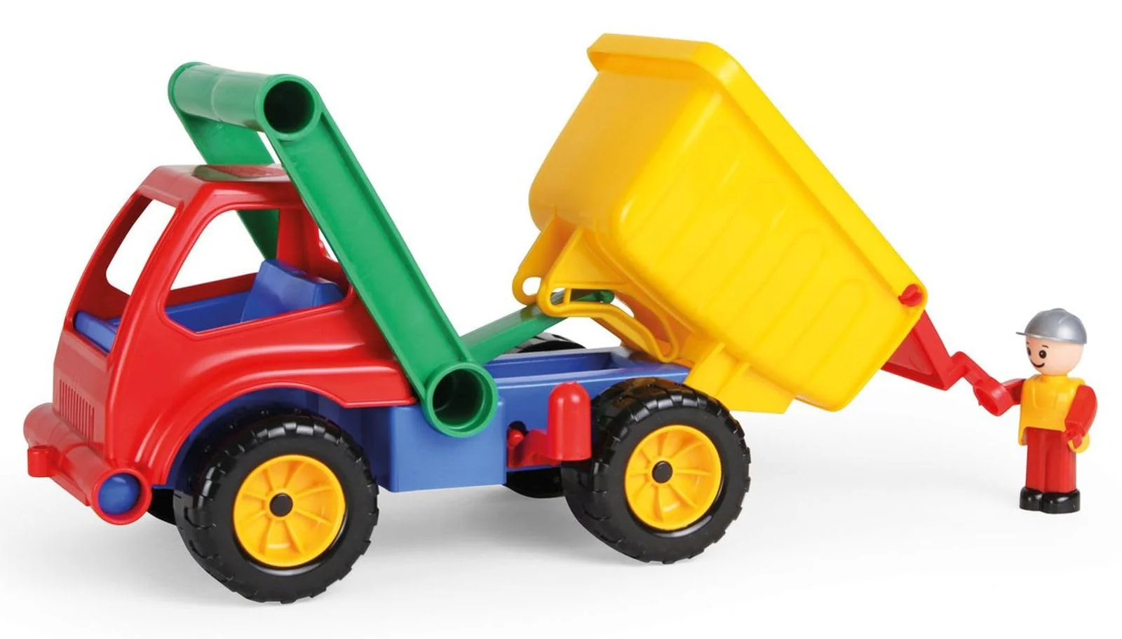 Lena 04150 - Aktive LKW Kipper, Baustellenfahrzeug ca. 27 cm, robuster Kipplaster mit Haltegriff und beweglicher Spielfigur, Muldenkipper Set, Spielfahrzeug für Kinder ab 2 Jahre - Image 6