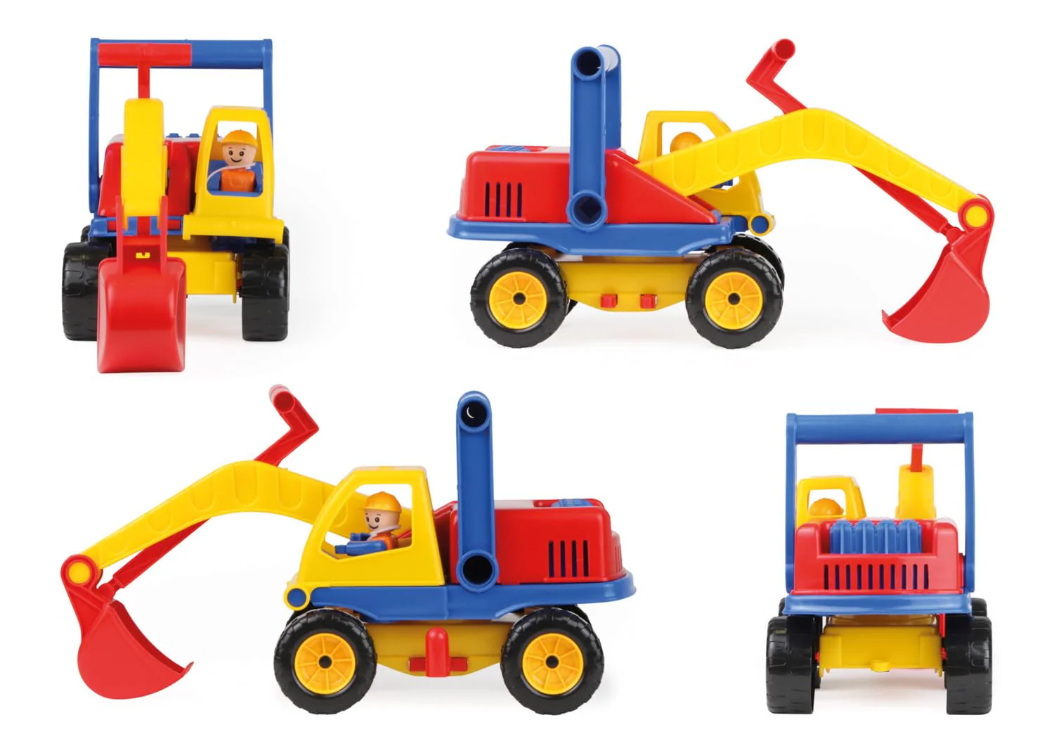 Lena 04151 Aktiv Bagger, ca. 35cm, mit beweglicher Spielfigur, Baustellen Spielfahrzeug für Kinder ab 2 Jahre, robuster Schaufelbagger mit funktionstüchtigen Baggeram und Haltegriff - Image 3