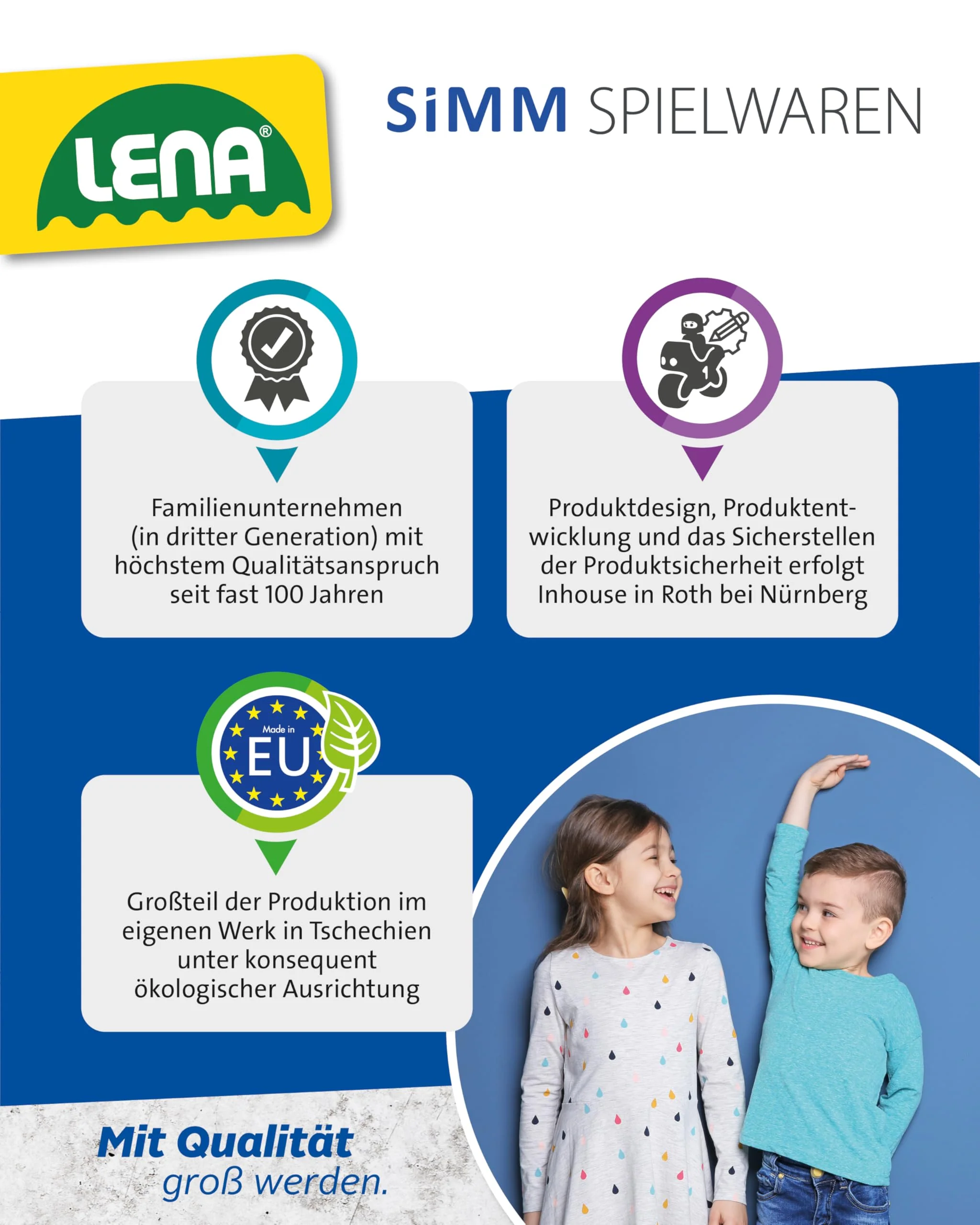 Lena 04212 EcoActives Schaufellader, ca. 33 cm, Baustellen Spielfahrzeug für Kinder ab 2 Jahre, robuster Radlader mit Griff und beweglicher Ladeschaufel, natürlicher Holzgeruch durch Holzanteil - Image 2