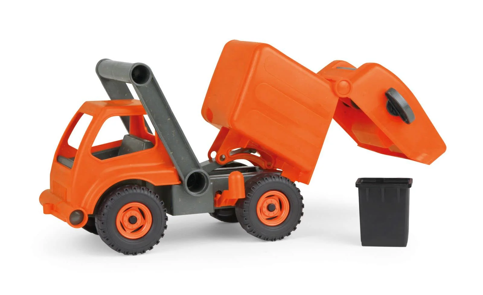 Lena 04216 - EcoActives Müllwagen mit Mülltonne, Nutzfahrzeug ca. 30 cm, Robustes Müllfahrzeug, Spielfahrzeug für Kinder ab 2 Jahre, Orange - Image 3