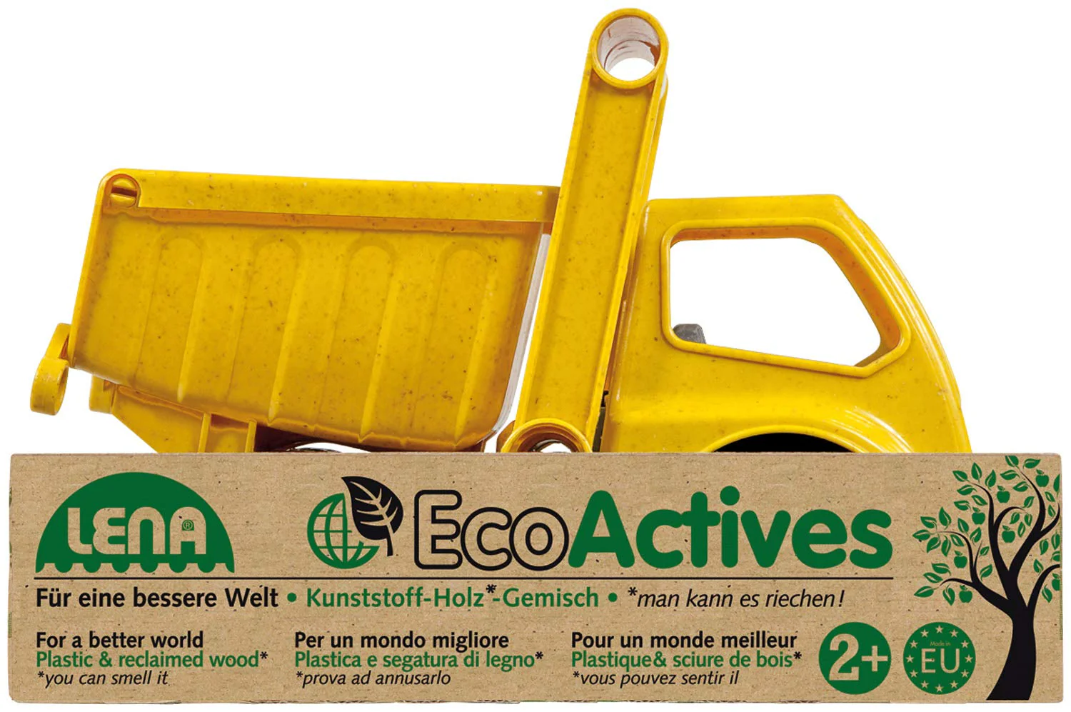 Lena 4210 EcoActives LKW Kipper, Baustellenfahrzeug ca. 27 cm, robuster Kipplaster, Muldenkipper für Kinder ab 2 Jahre, Spielfahrzeug in gelb - Image 2
