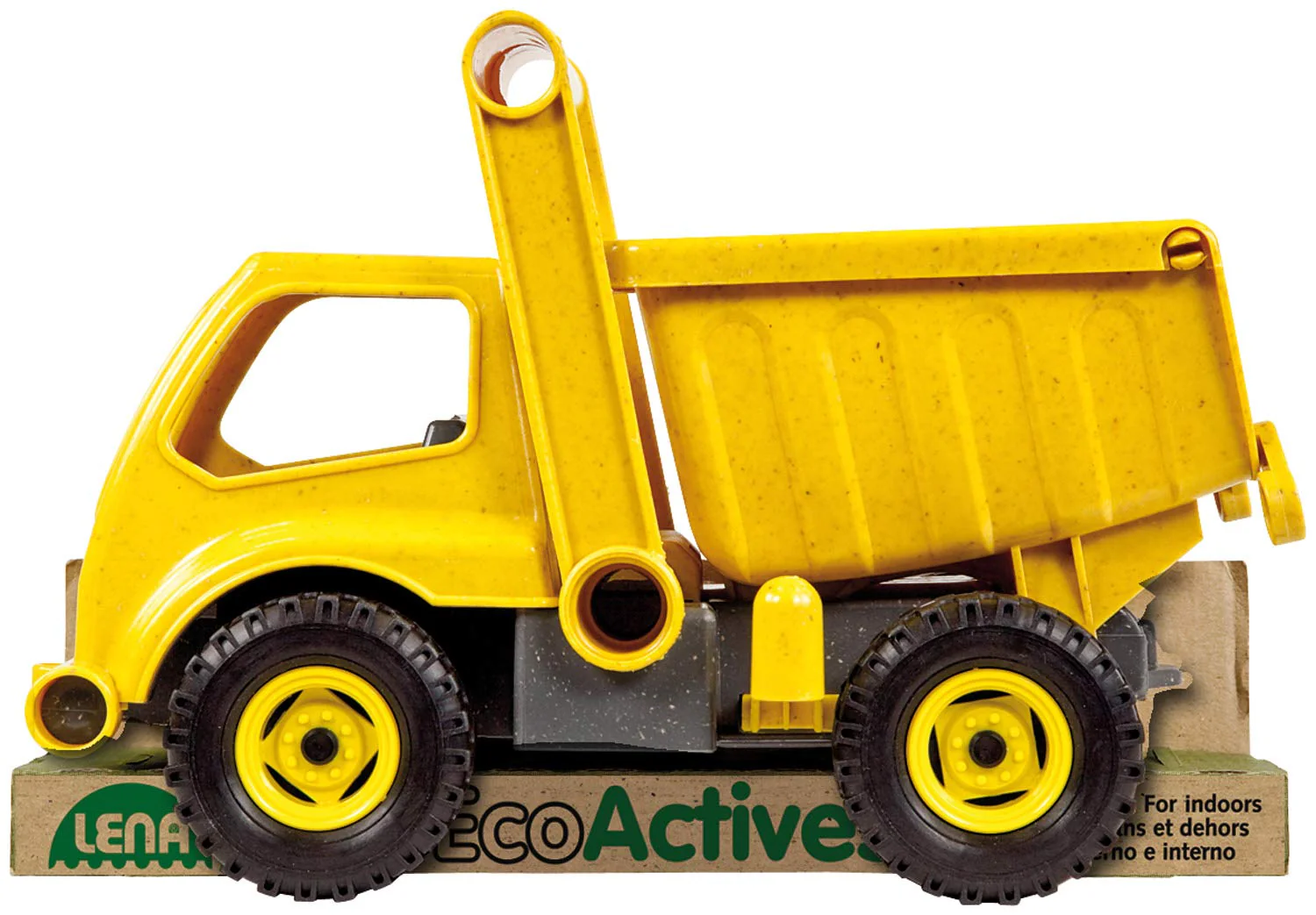 Lena 4210 EcoActives LKW Kipper, Baustellenfahrzeug ca. 27 cm, robuster Kipplaster, Muldenkipper für Kinder ab 2 Jahre, Spielfahrzeug in gelb - Image 3