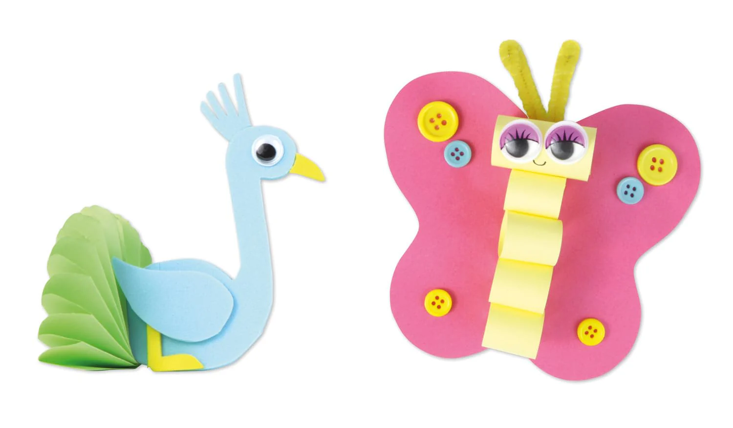 Lena Bastelkoffer mit 400 Teilen, Bastelset bestehend aus Papier, Moosgummi, Pfeifenreiniger, Strasssteine, Wackelaugen, Pompons und Knöpfe, Pink & Lila, geeignet für Kinder ab 5 Jahren - Image 2
