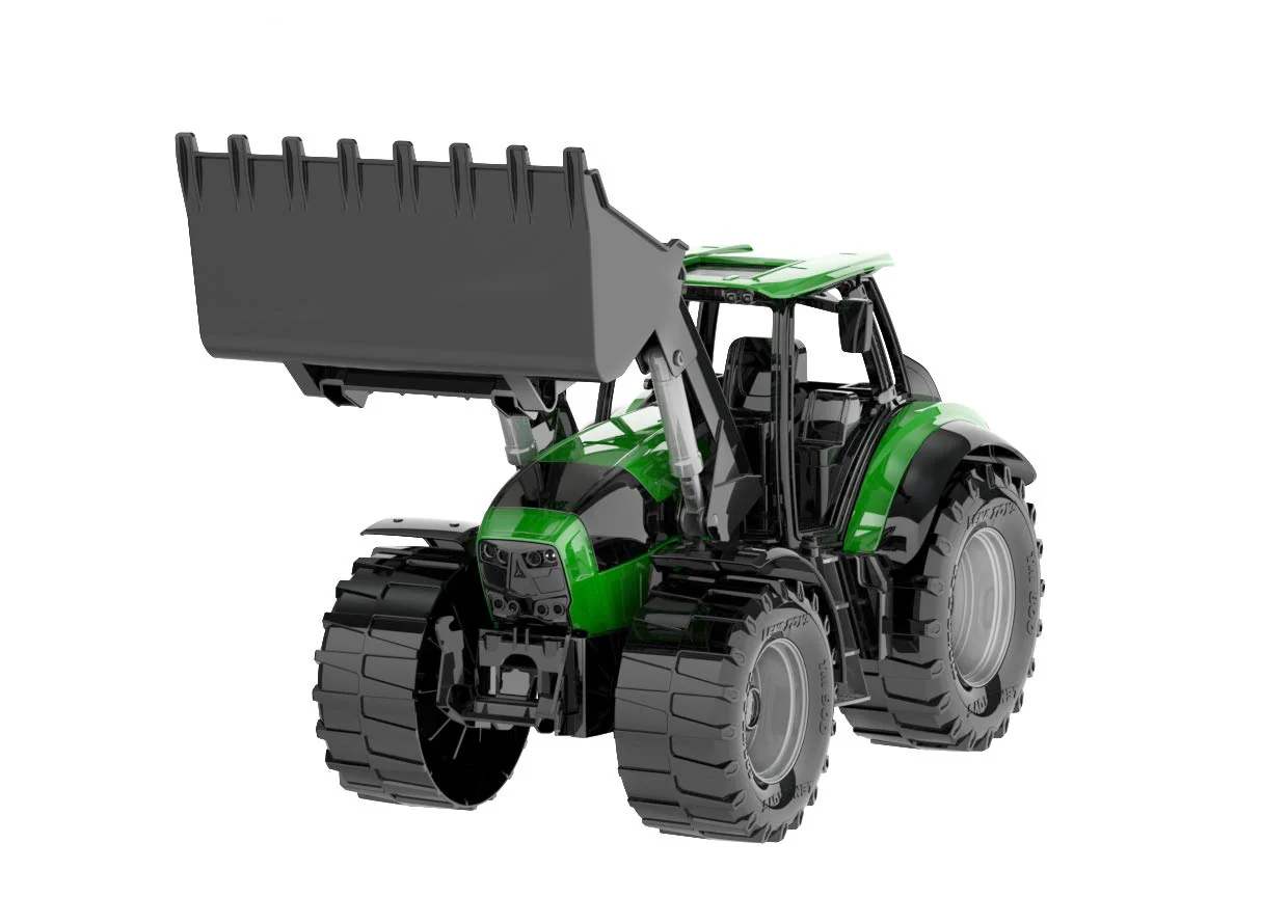 Lena Worxx Traktor Deutz-Fahr Agrotron 7250 TTV mit Frontlader 45 cm, realistisches Landwirtschaft Spielfahrzeug, robuster Trecker mit funktionstüchtiger Ladeschaufel, für Kinder ab 3 Jahren