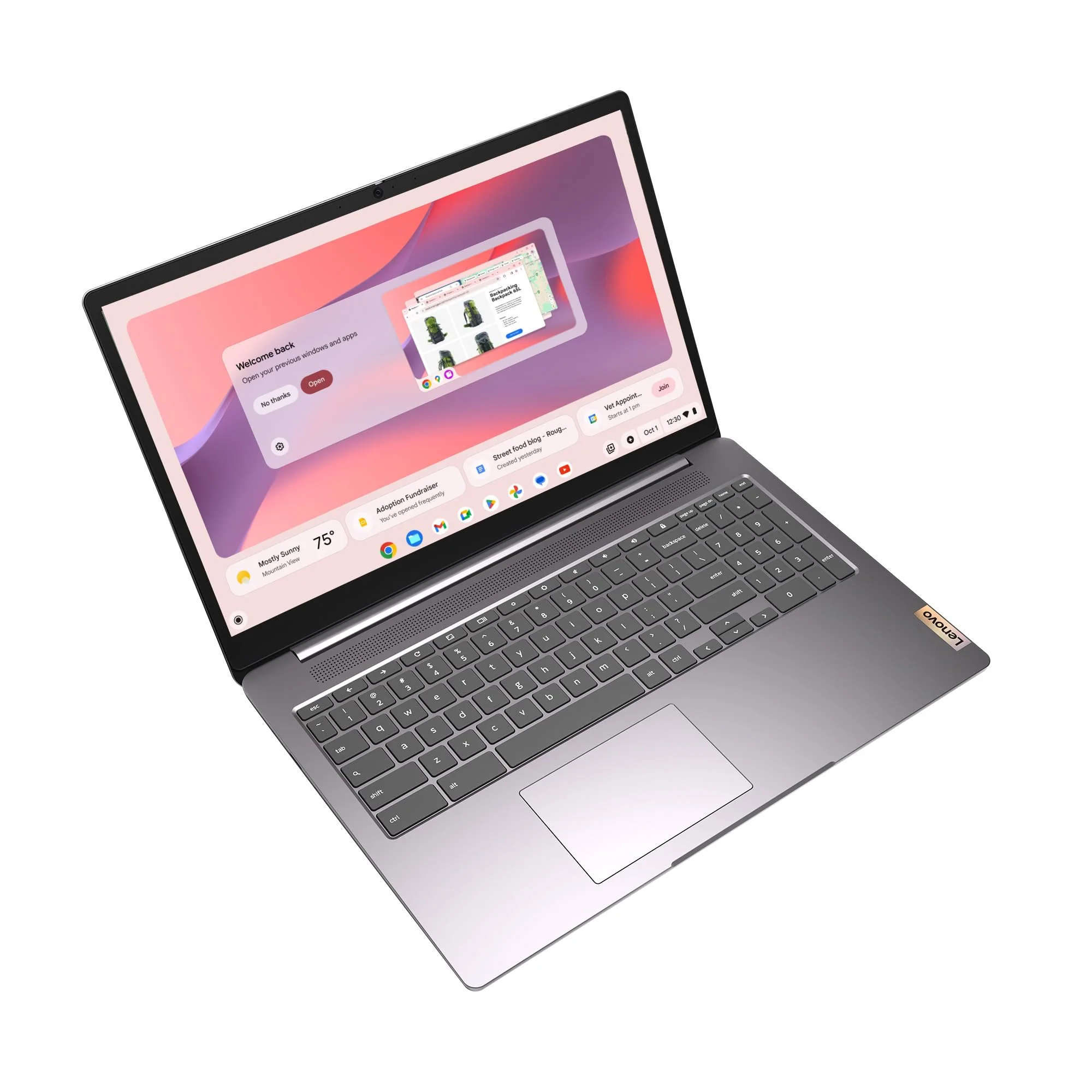 Lenovo Chromebook IdeaPad 3i | 15,6" Full HD Touch Display | Intel Celeron N4500 | 8GB RAM | 128GB SSD | Intel UHD Grafik | Chrome OS | QWERTZ | grau | 3 Monate Premium Care - Image 16