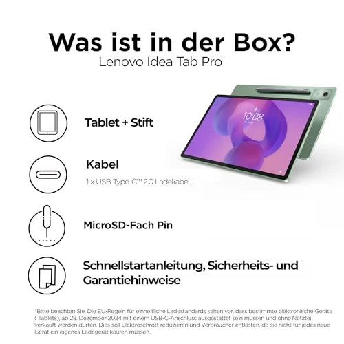 Lenovo Idea Tab Pro Tablet | 12.7" 3K Display | MediaTek Dimensity 8300 | 8GB RAM | 256GB eMMC | Android 14 | Seafoam Green | inkl. Pen Plus - Image 3