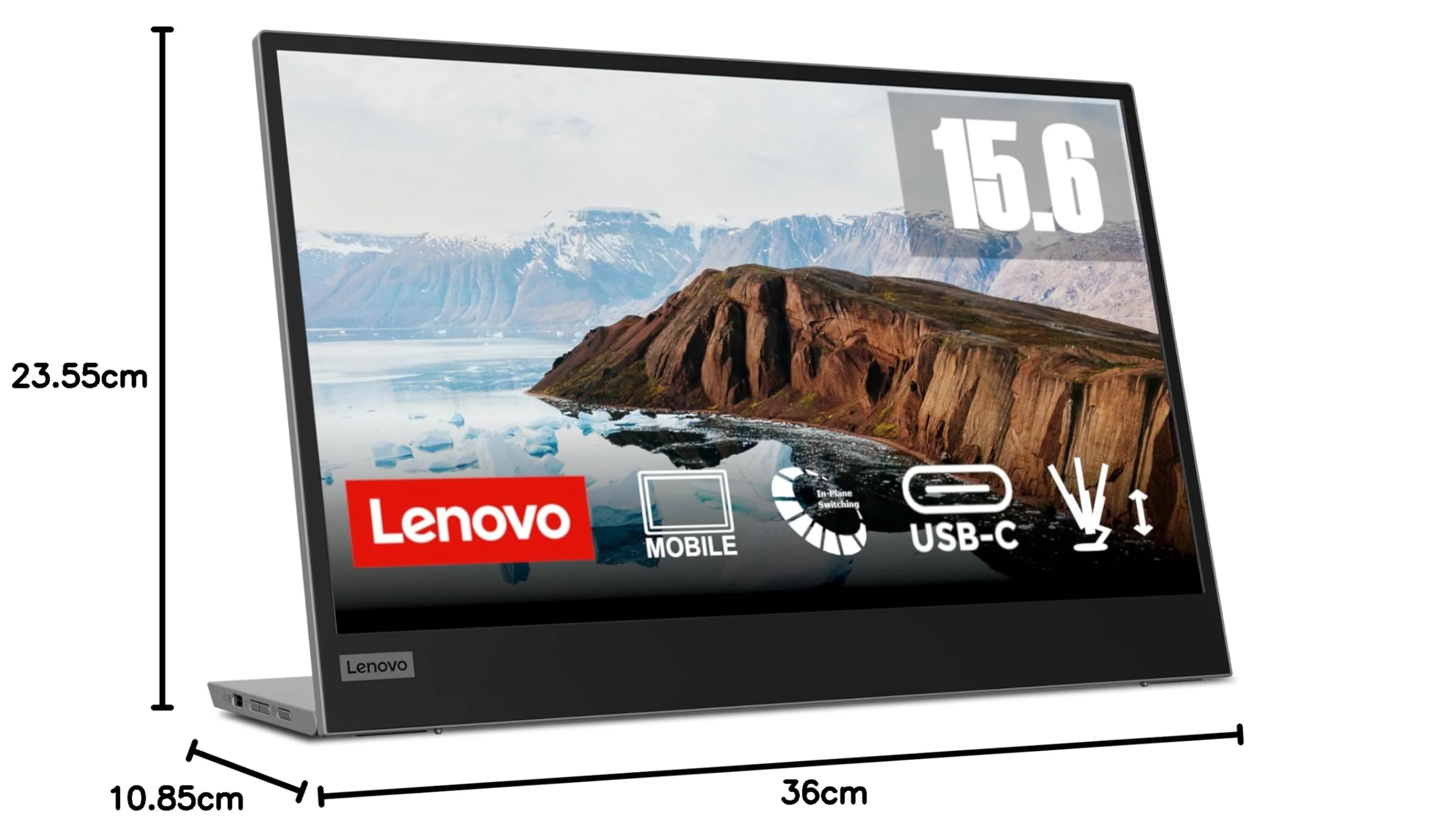 Lenovo L15 | 15,6" Full HD Monitor | 1920x1080 | 60Hz | 250 nits | 6ms Reaktionszeit | IPS-Panel | USB-C 3.2 | USB 2.0 | entspiegelt | 0,86kg | schwarz | inkl. USB-C Kabel - Image 10