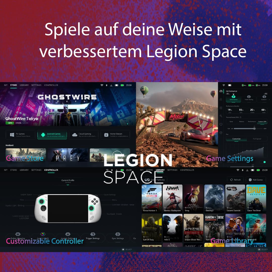 Lenovo Legion Go S Gaming Konsole | 8" WUXGA Display | AMD Ryzen Z2 Go | 16GB RAM | 512GB SSD | AMD RDNA Grafik | Win11 | weiß | inkl. 3 Monate Xbox Game Pass Ultimate - Image 4