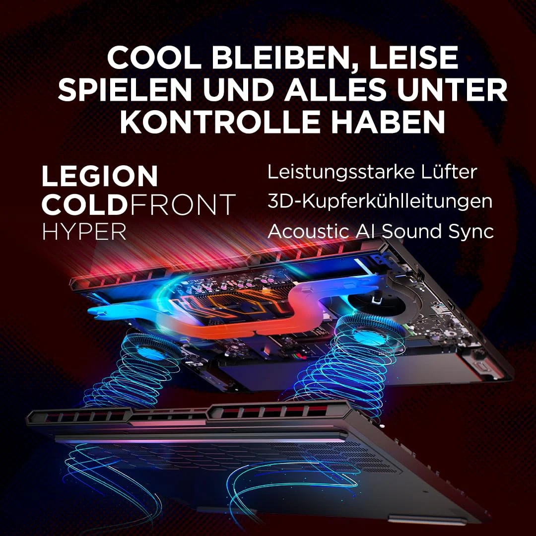 Lenovo Legion Pro 5 16ADR10 Gaming AI Laptop | 16" WQXGA 165 Hz OLED Display | NVIDIA GeForce RTX 5060 | AMD Ryzen 7 | 32GB RAM | 1TB SSD | Win11 | QWERTZ | Eclipse Black | 3 Monate GamePass - Image 8